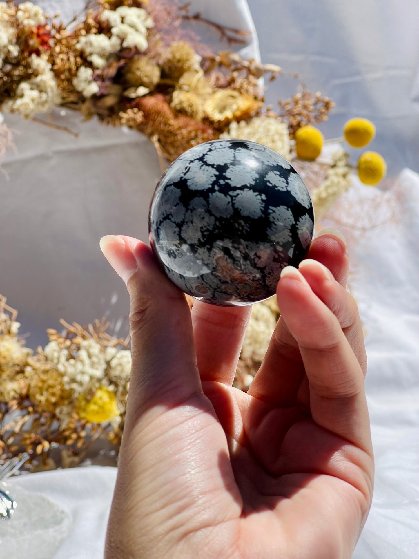Snowflake Obsidian Sphere #1