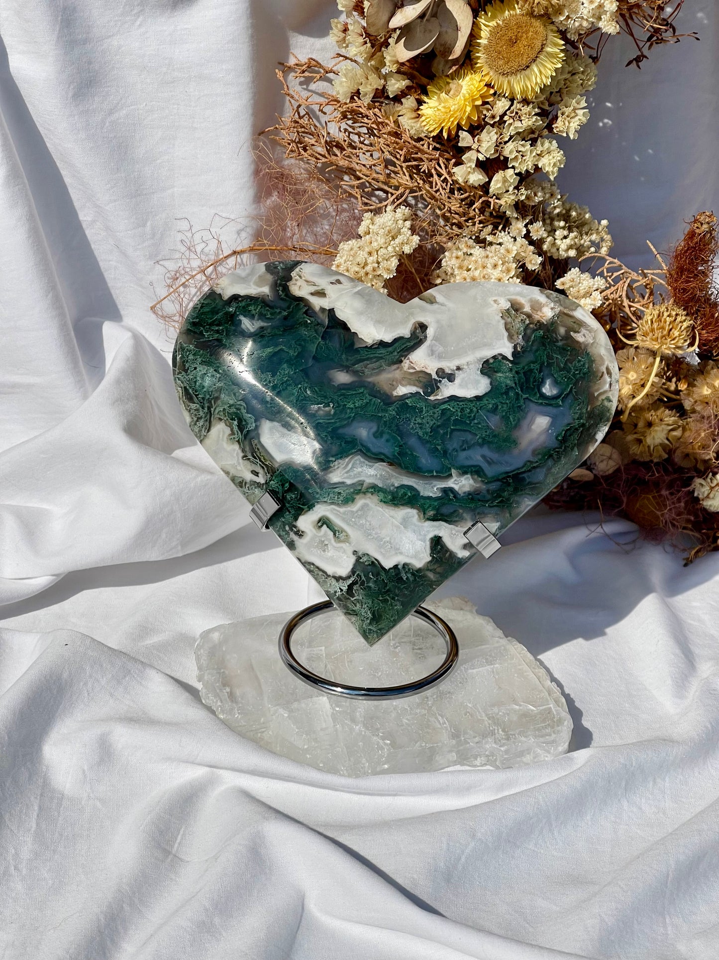 Moss Agate Heart #3