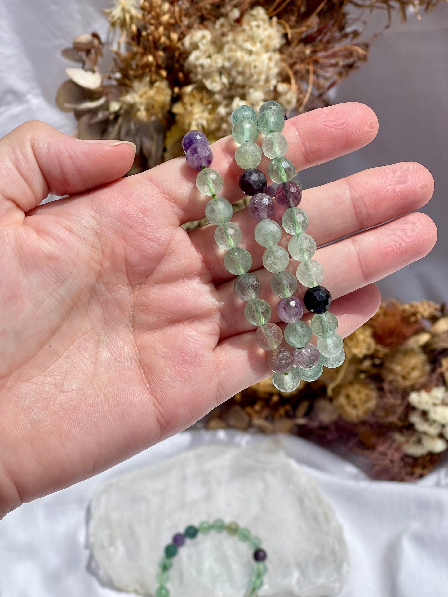 Fluorite Faceted Bracelet | 8mm