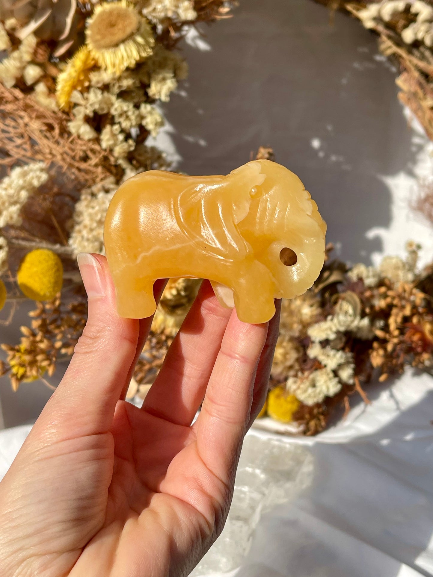 Orange Calcite Elephant #2
