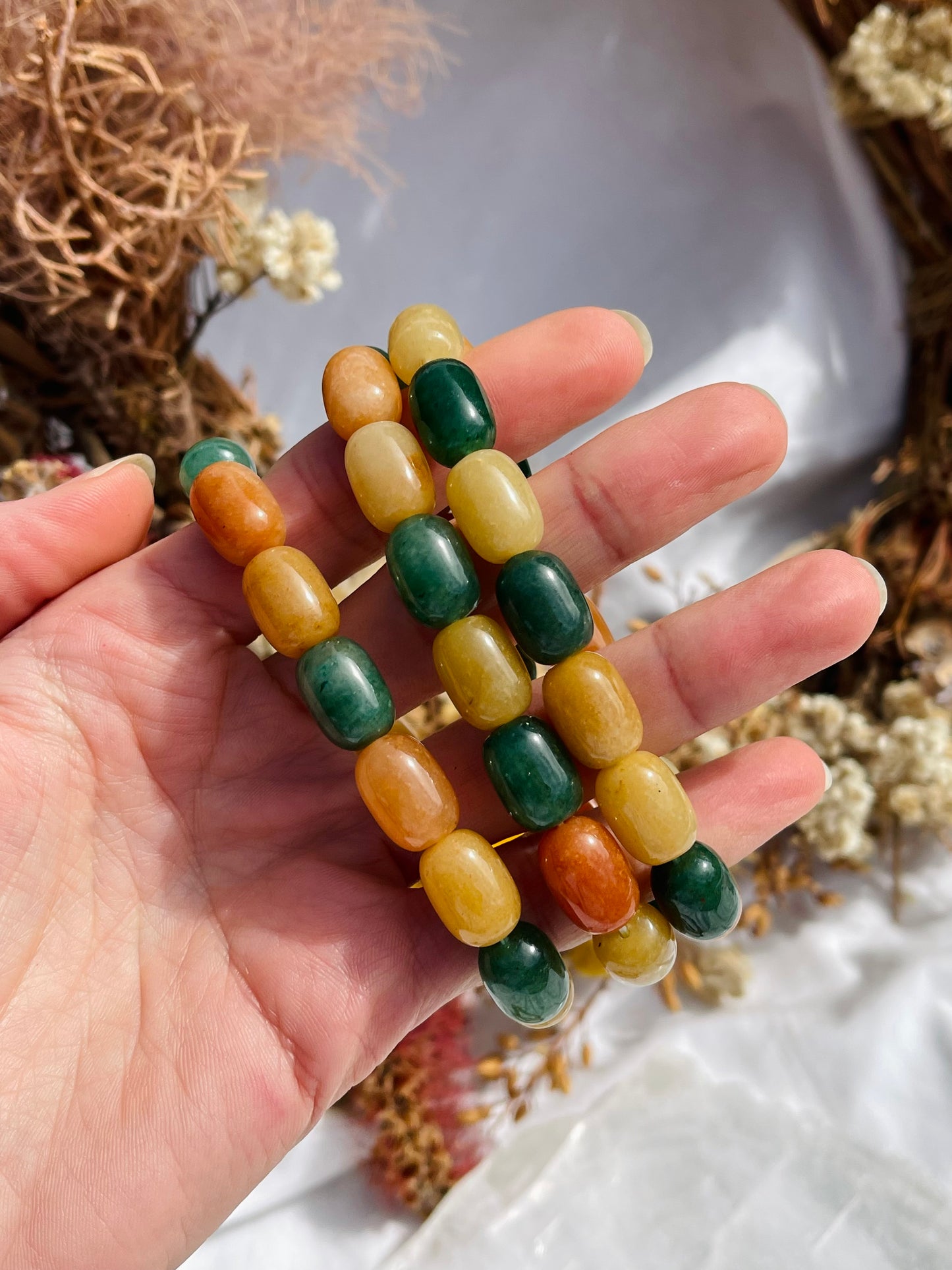 Green & Yellow Aventurine Mixed Bracelet