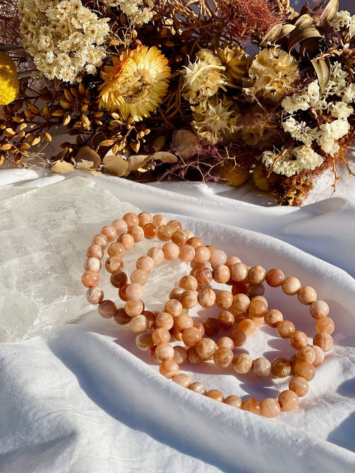 Peach Moonstone Bracelet | 8mm