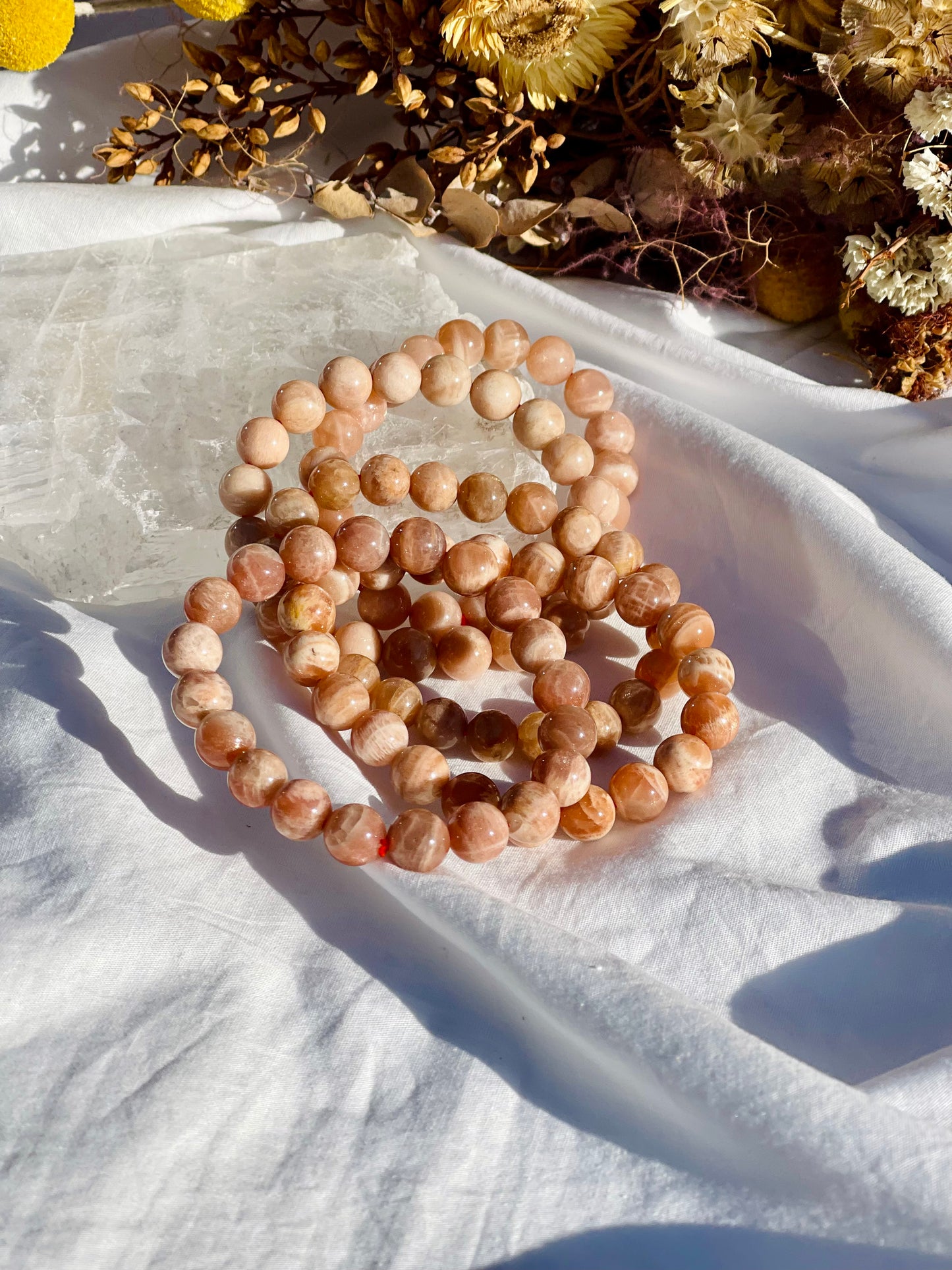 Peach Moonstone Bracelet | 10mm