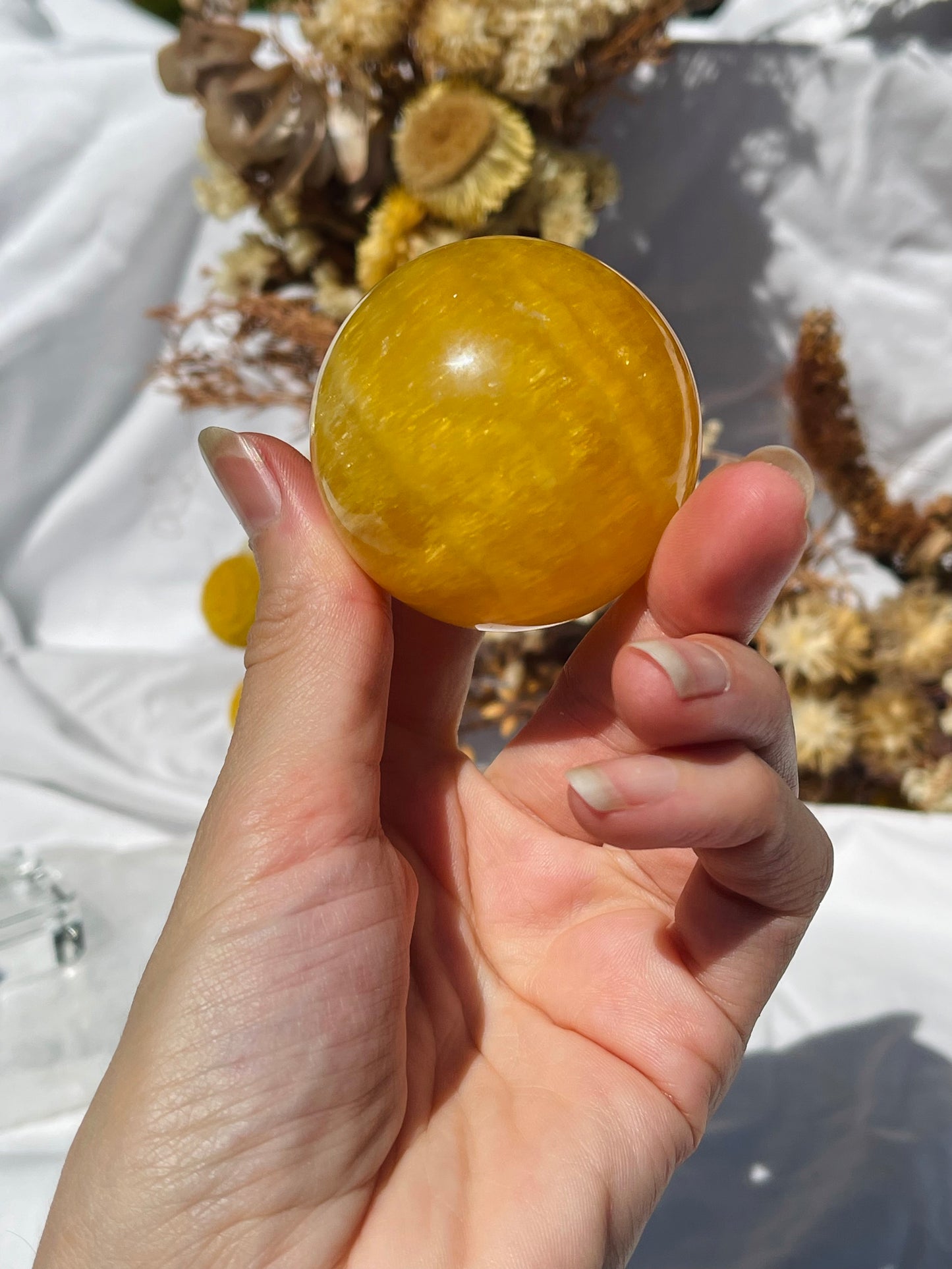 Yellow Fluorite Sphere