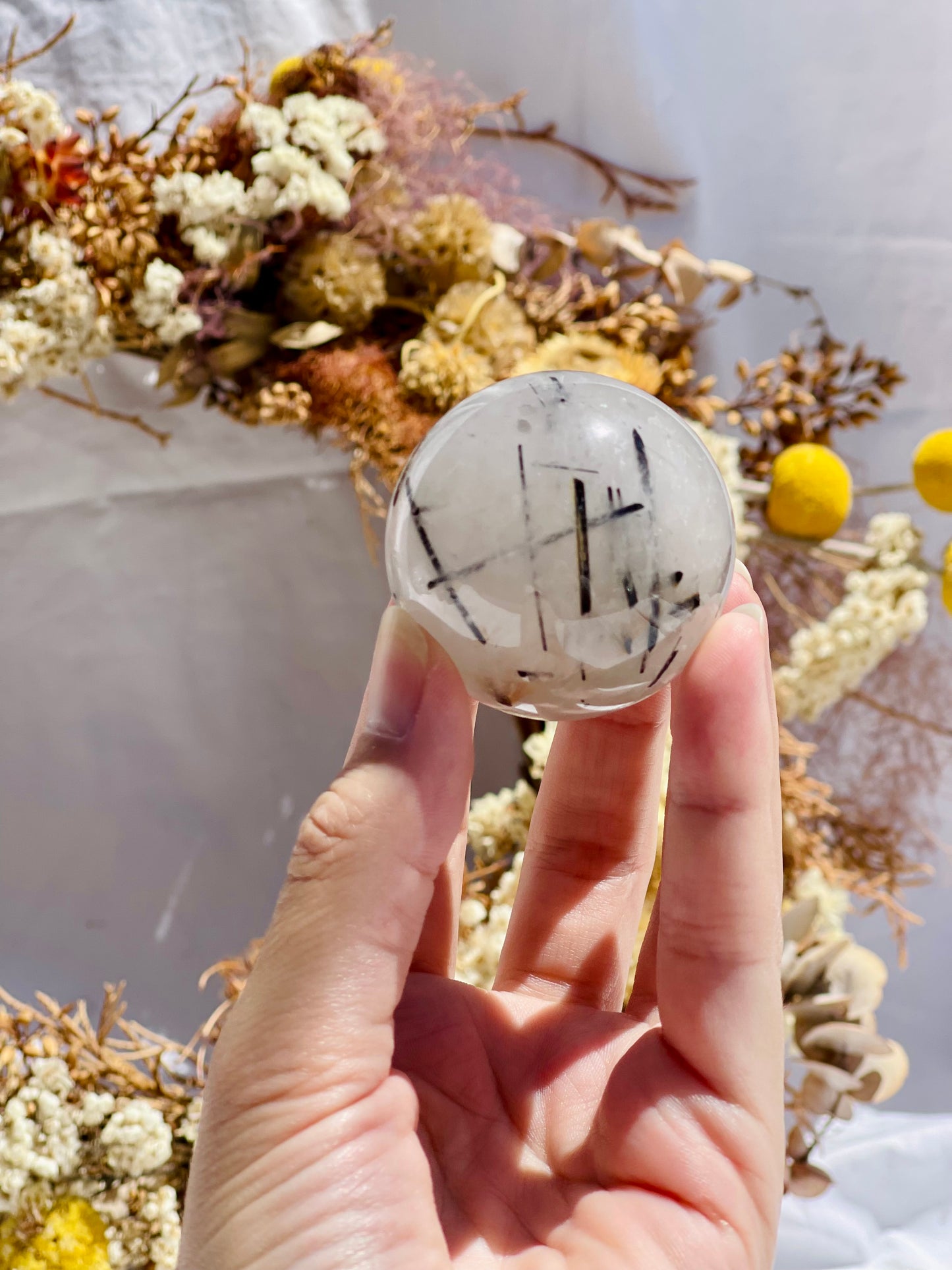 Tourmalated Quartz Sphere #3