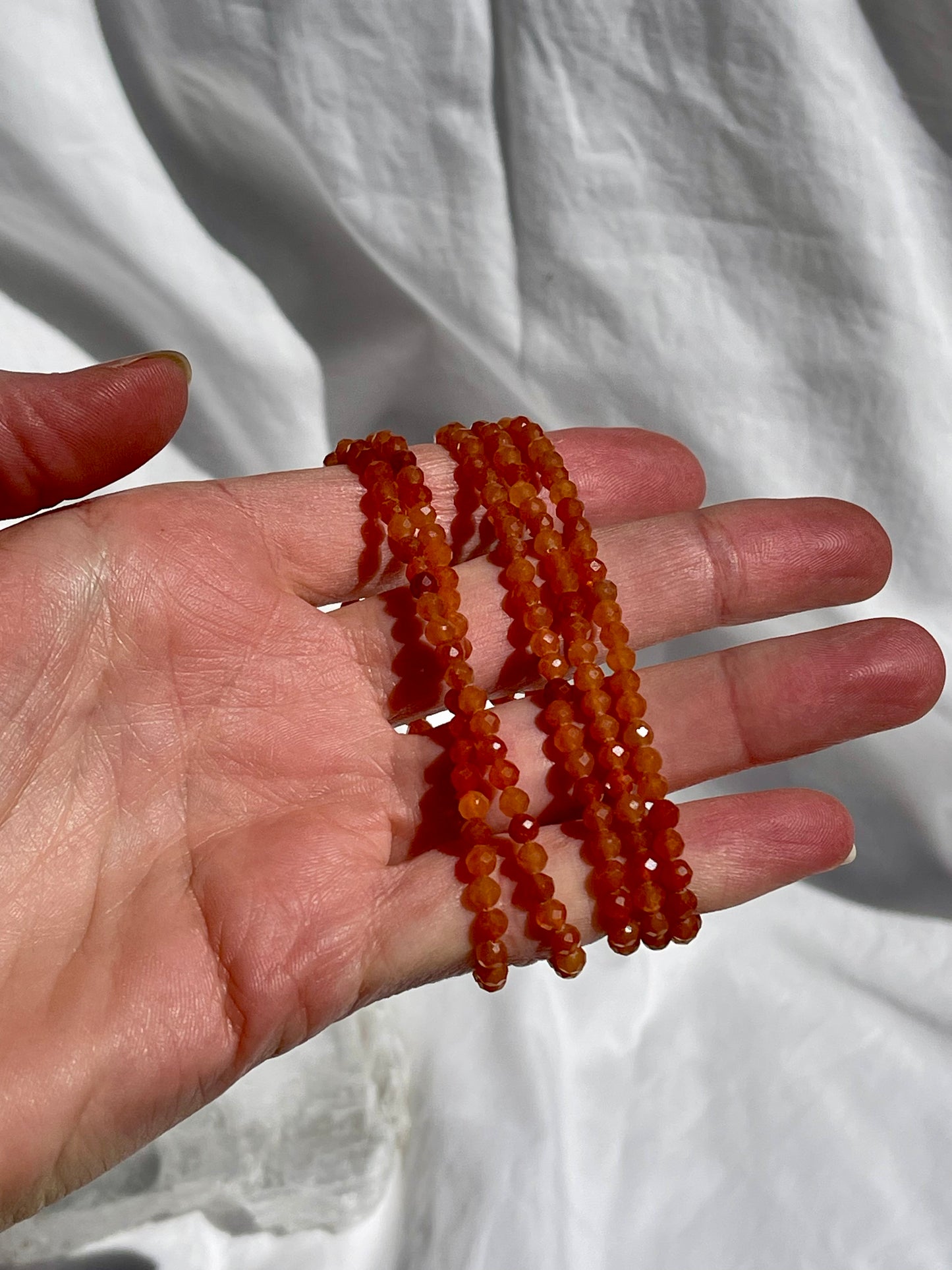 Orange Aventurine Facet Bracelet |4mm