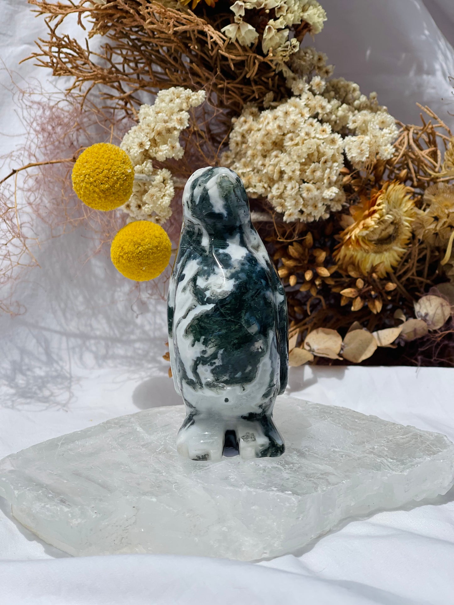 Moss Agate Penguin