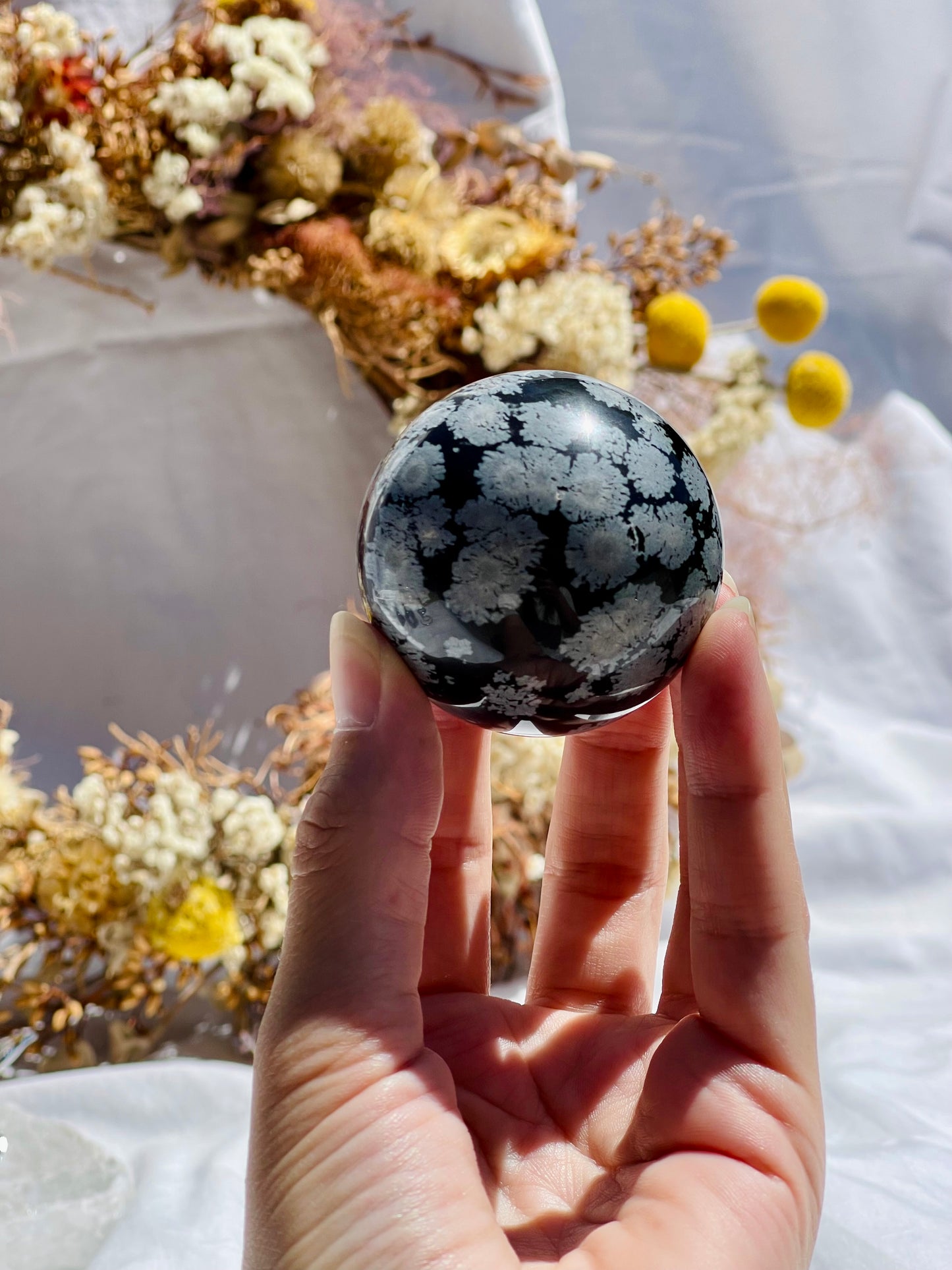 Snowflake Obsidian Sphere #1