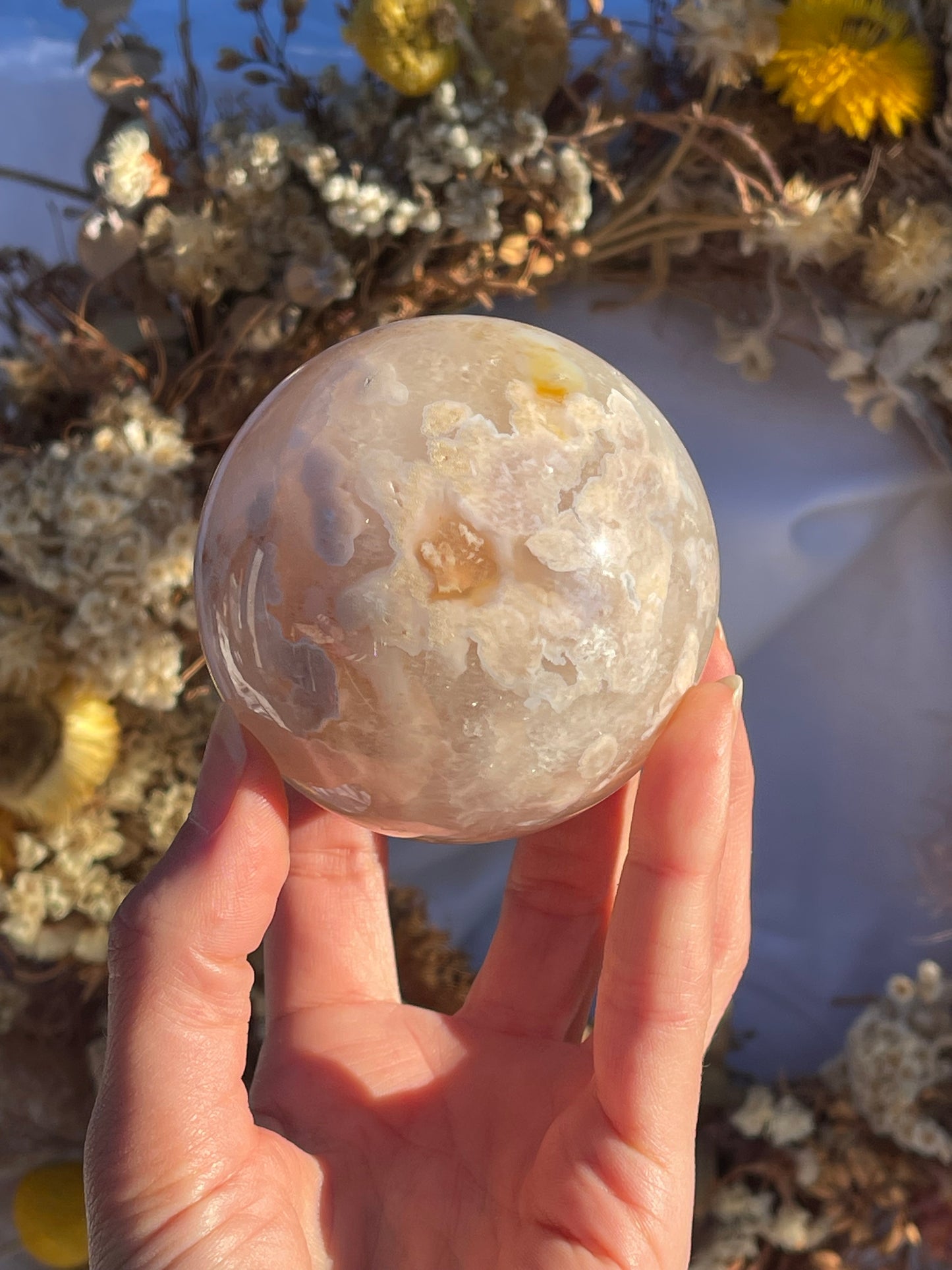 Flower Agate Sphere