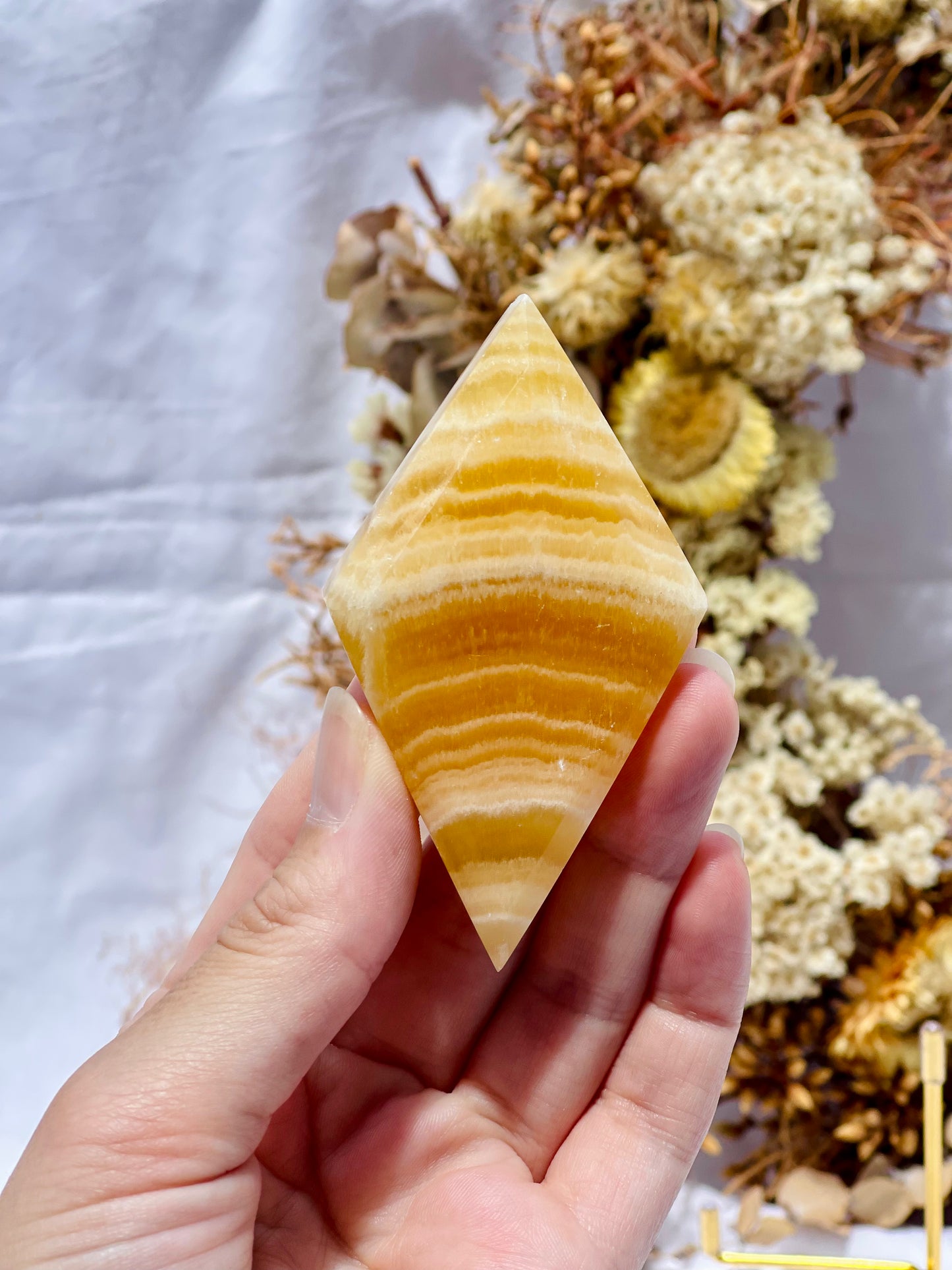 Yellow Calcite Diamond B