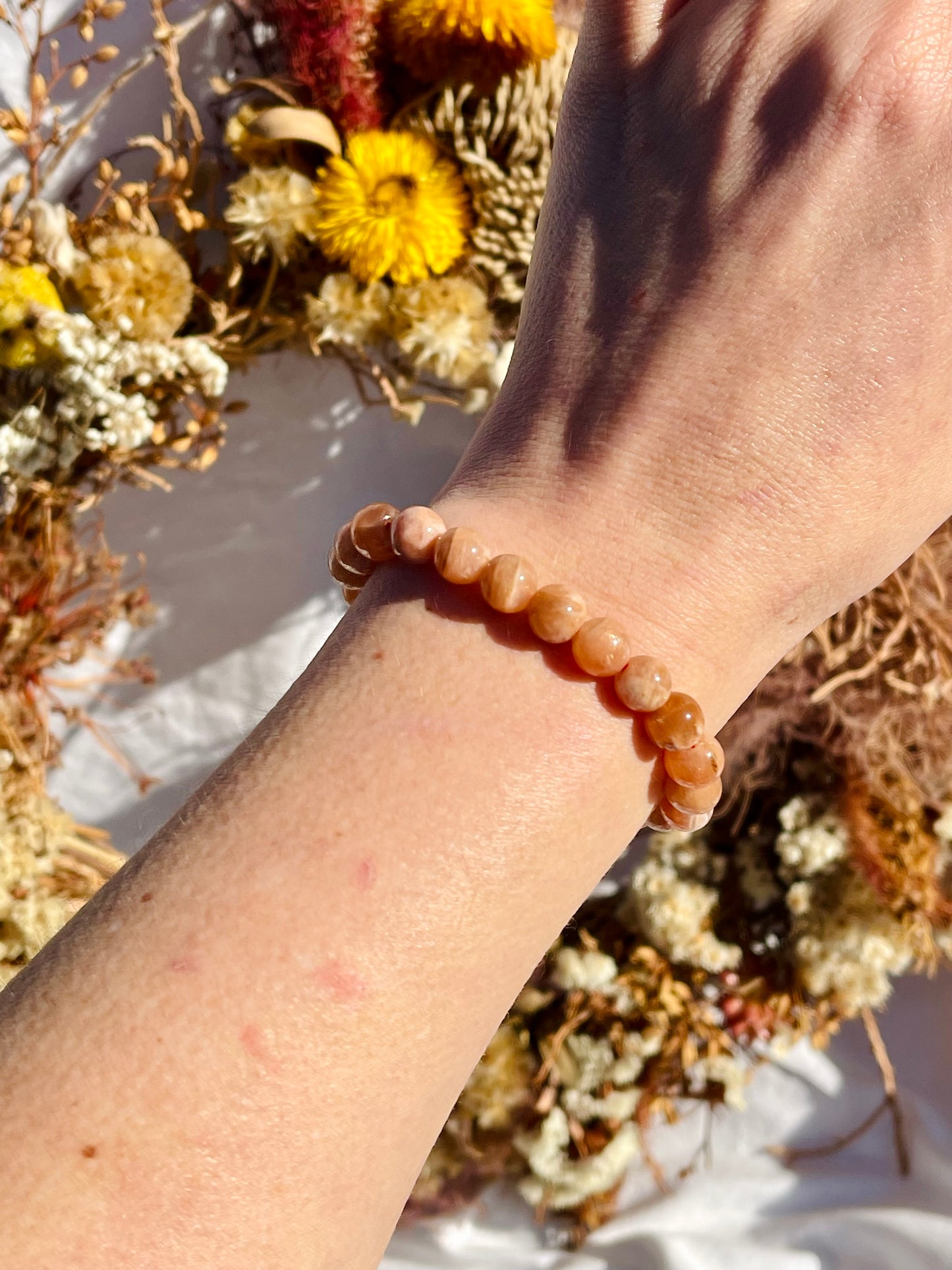 Peach Moonstone Bracelet | 8mm