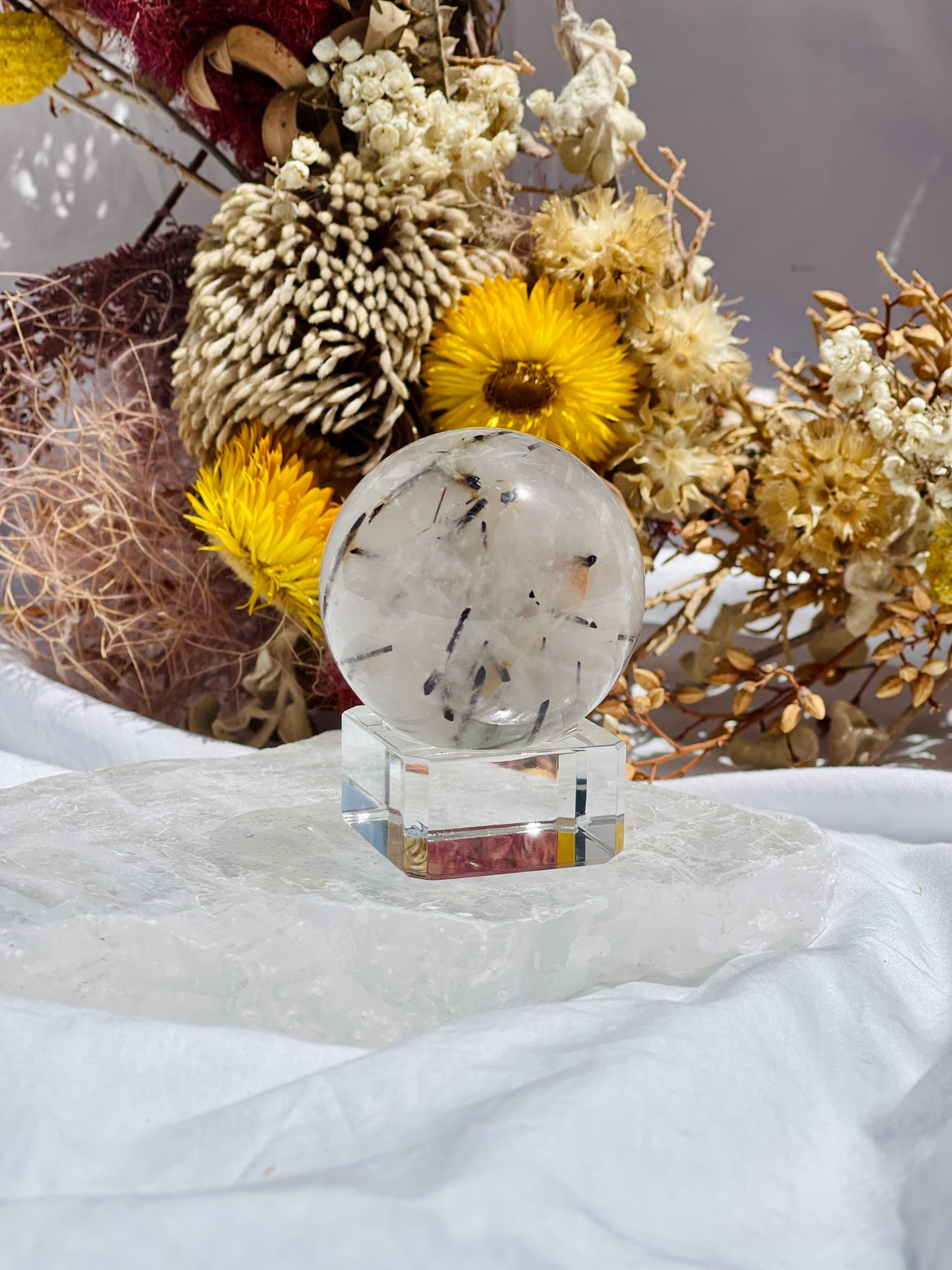 Tourmalated Quartz Sphere #3