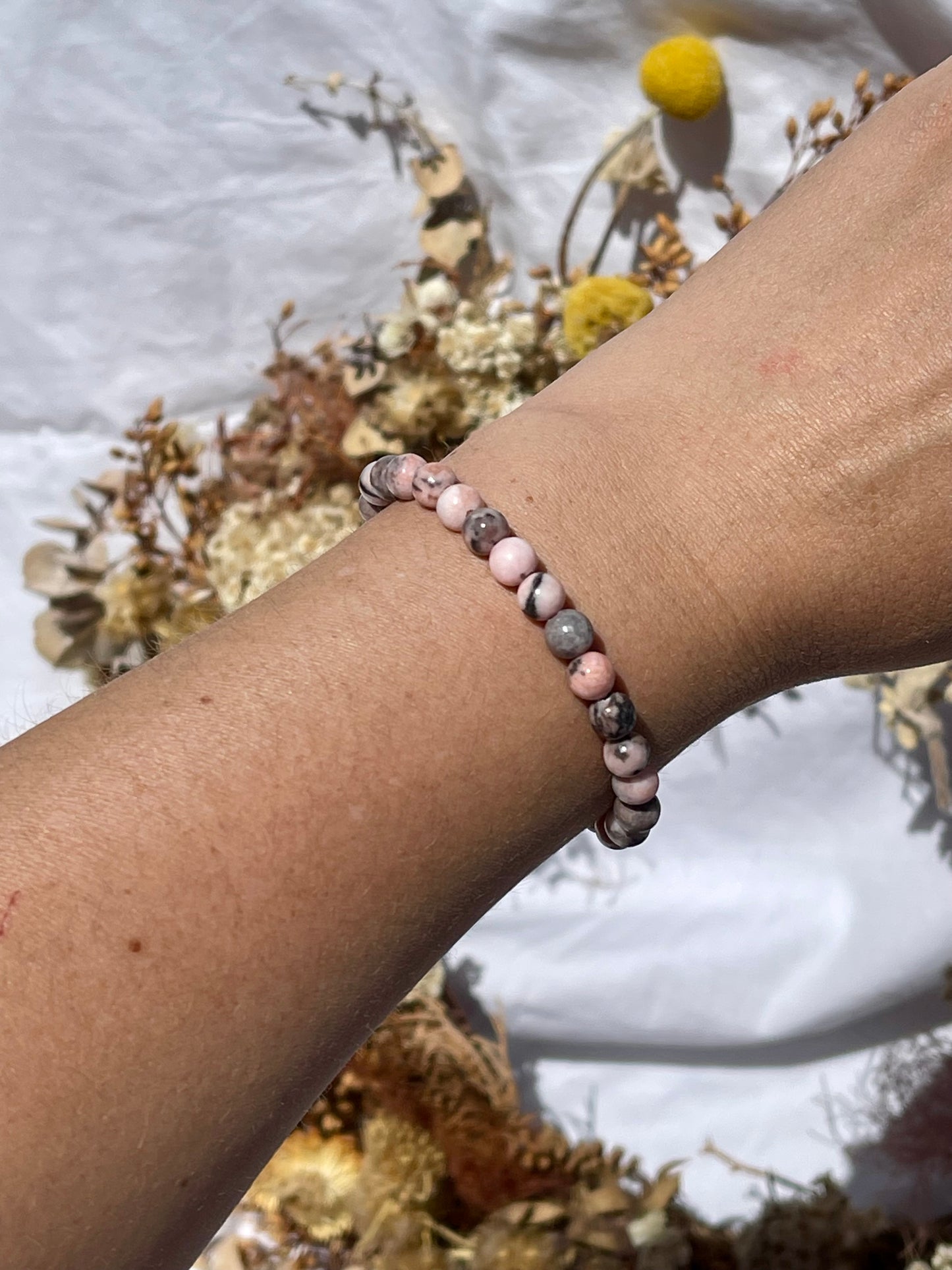 Pink Zebra stone Bracelet