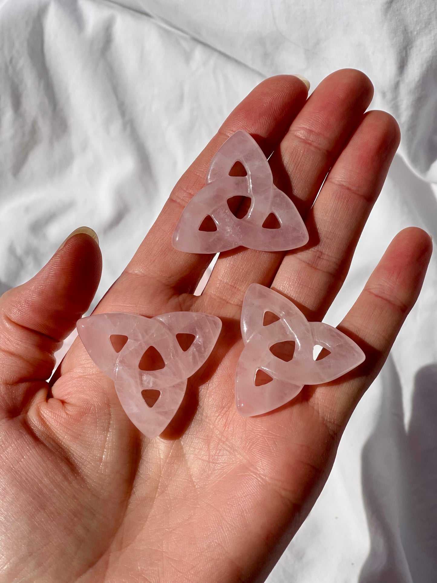 Rose Quartz Celtic Knot