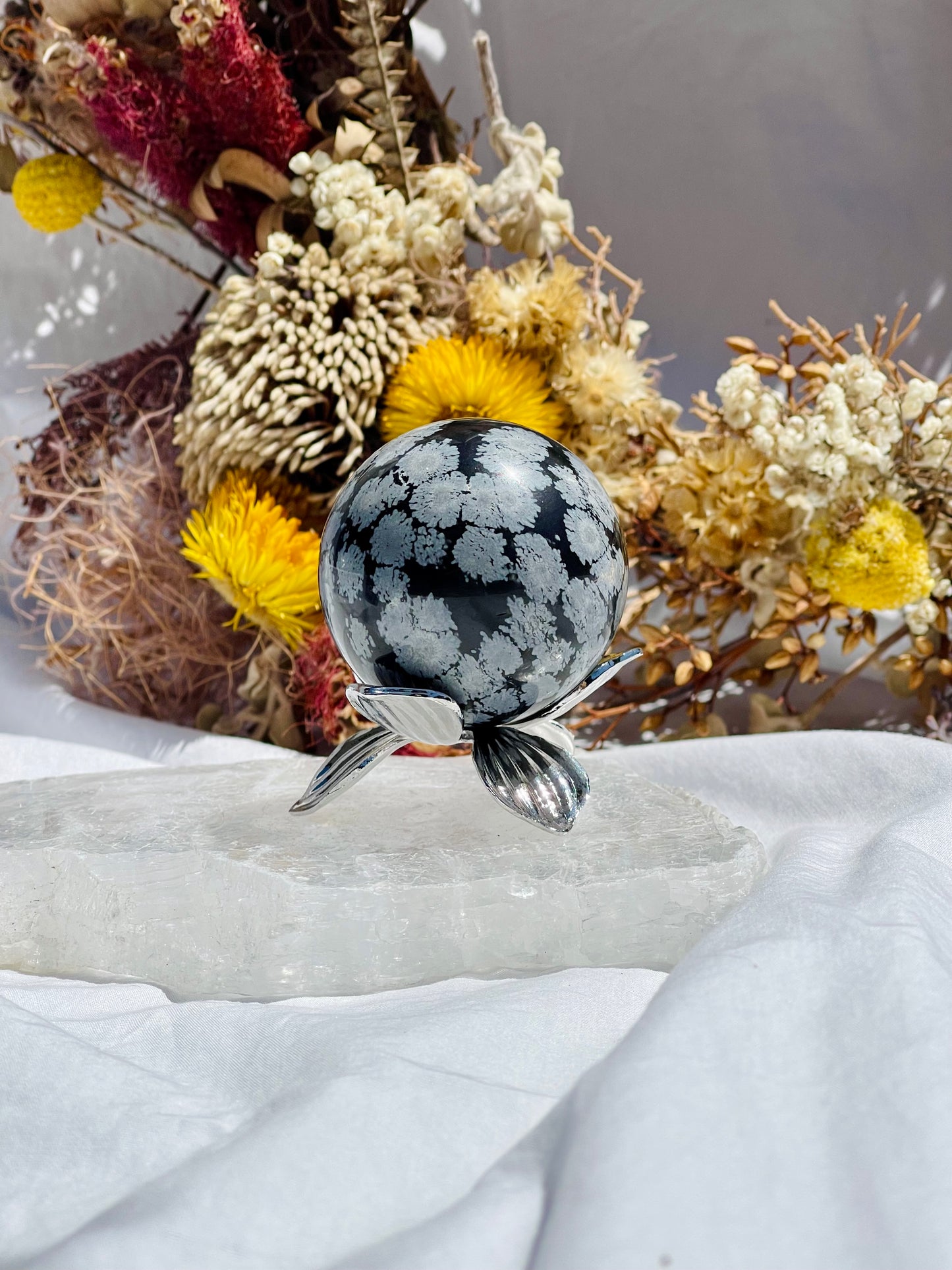 Snowflake Obsidian Sphere #1