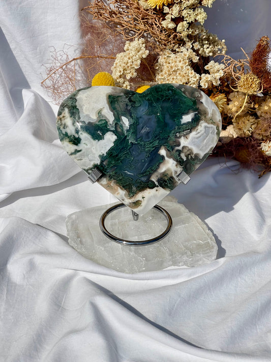 Moss Agate Heart #2