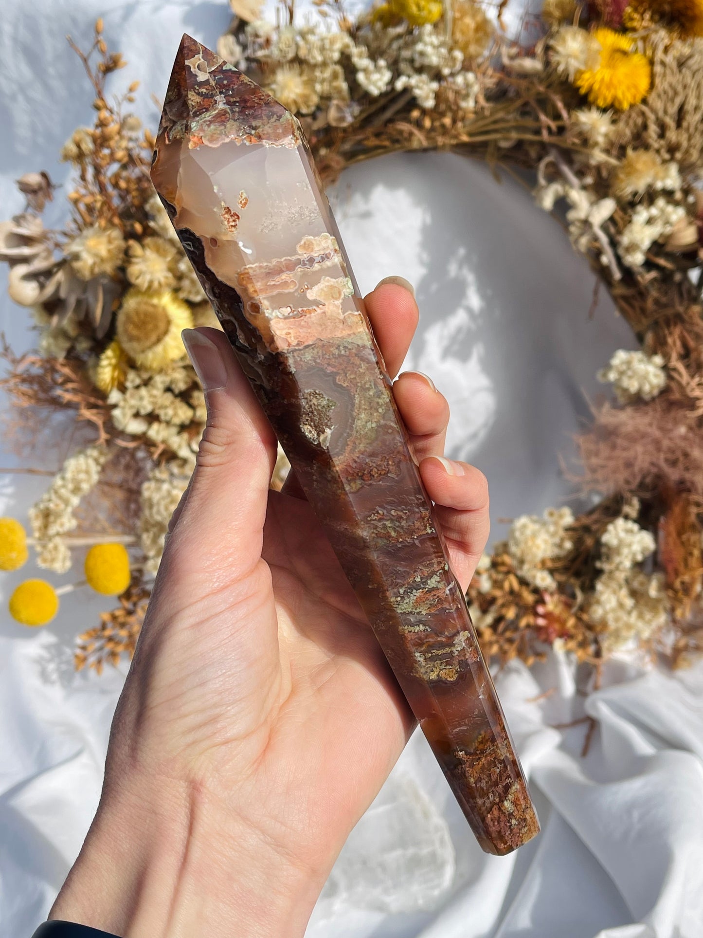 Red Moss Agate Wand