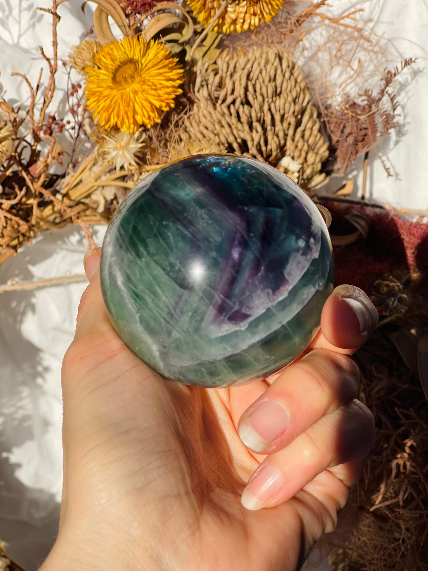 Rainbow Fluorite Sphere