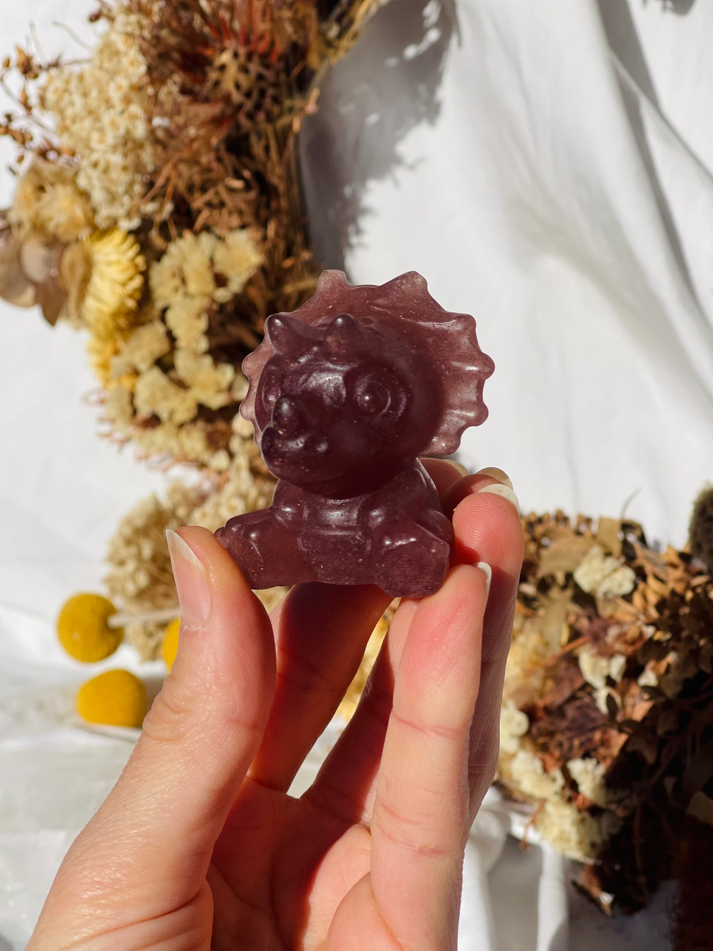 Strawberry Quartz baby Triceratops