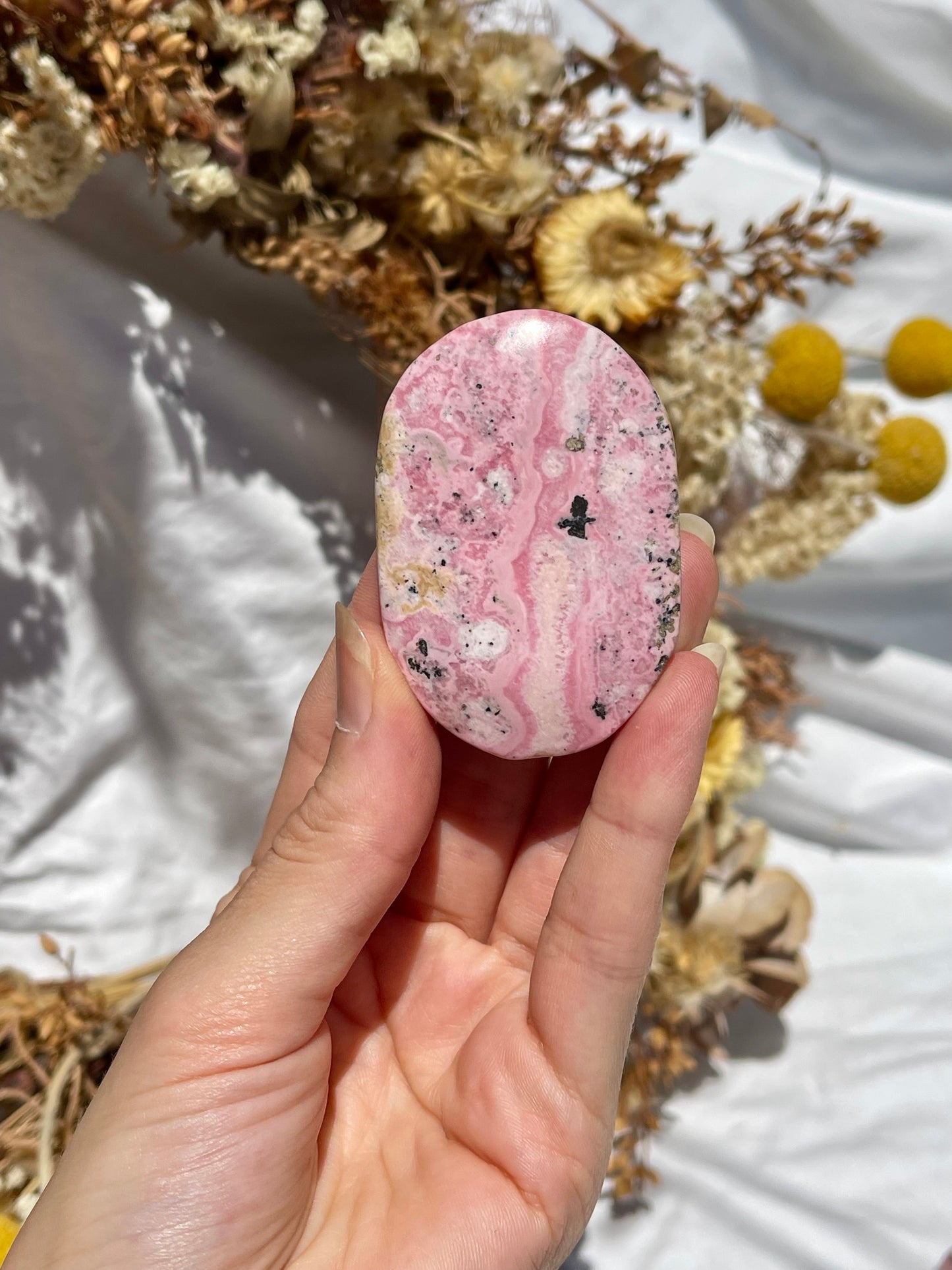 Peruvian Rhodonite Palm Stone #4