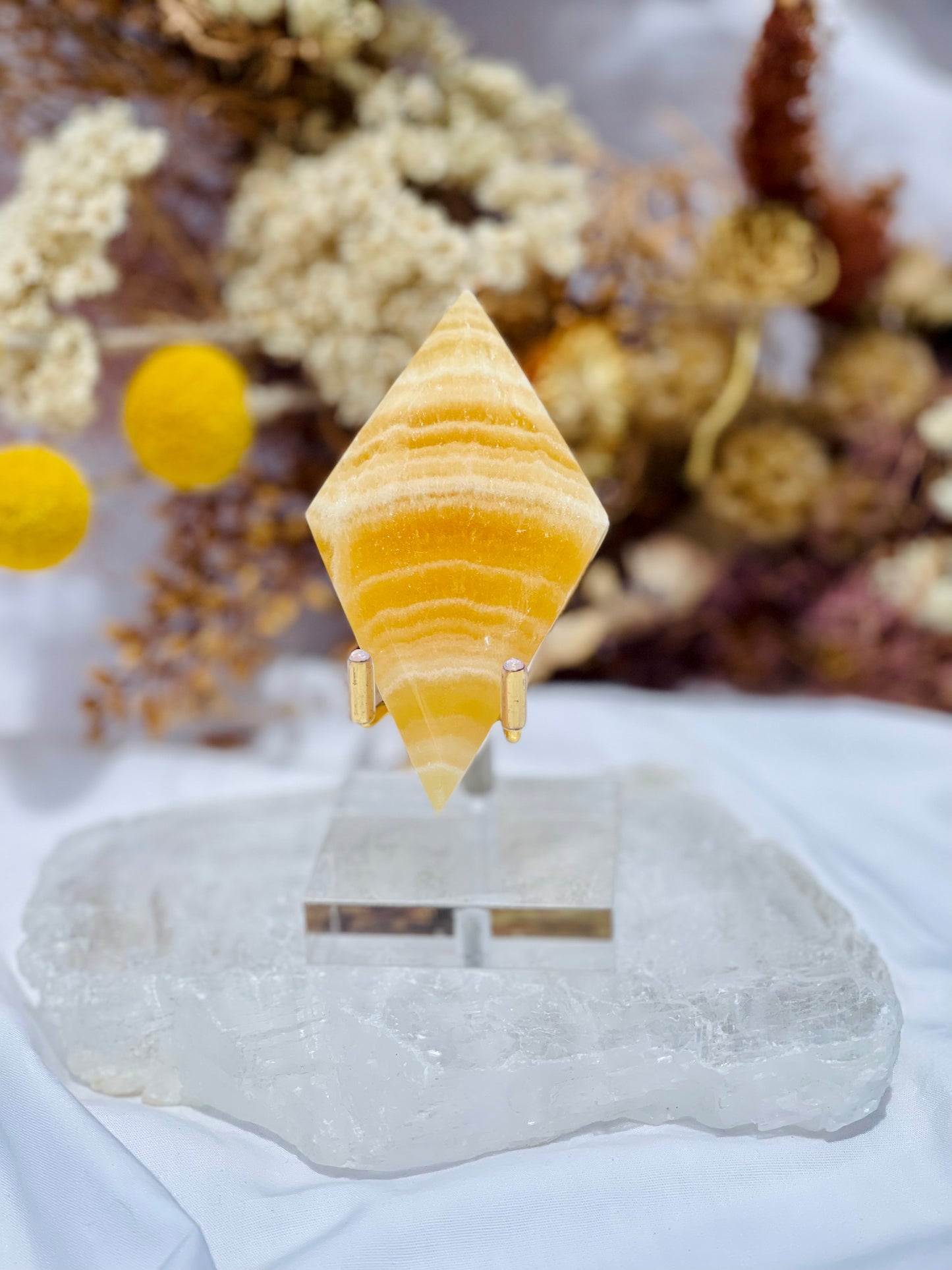 Yellow Calcite Diamond B