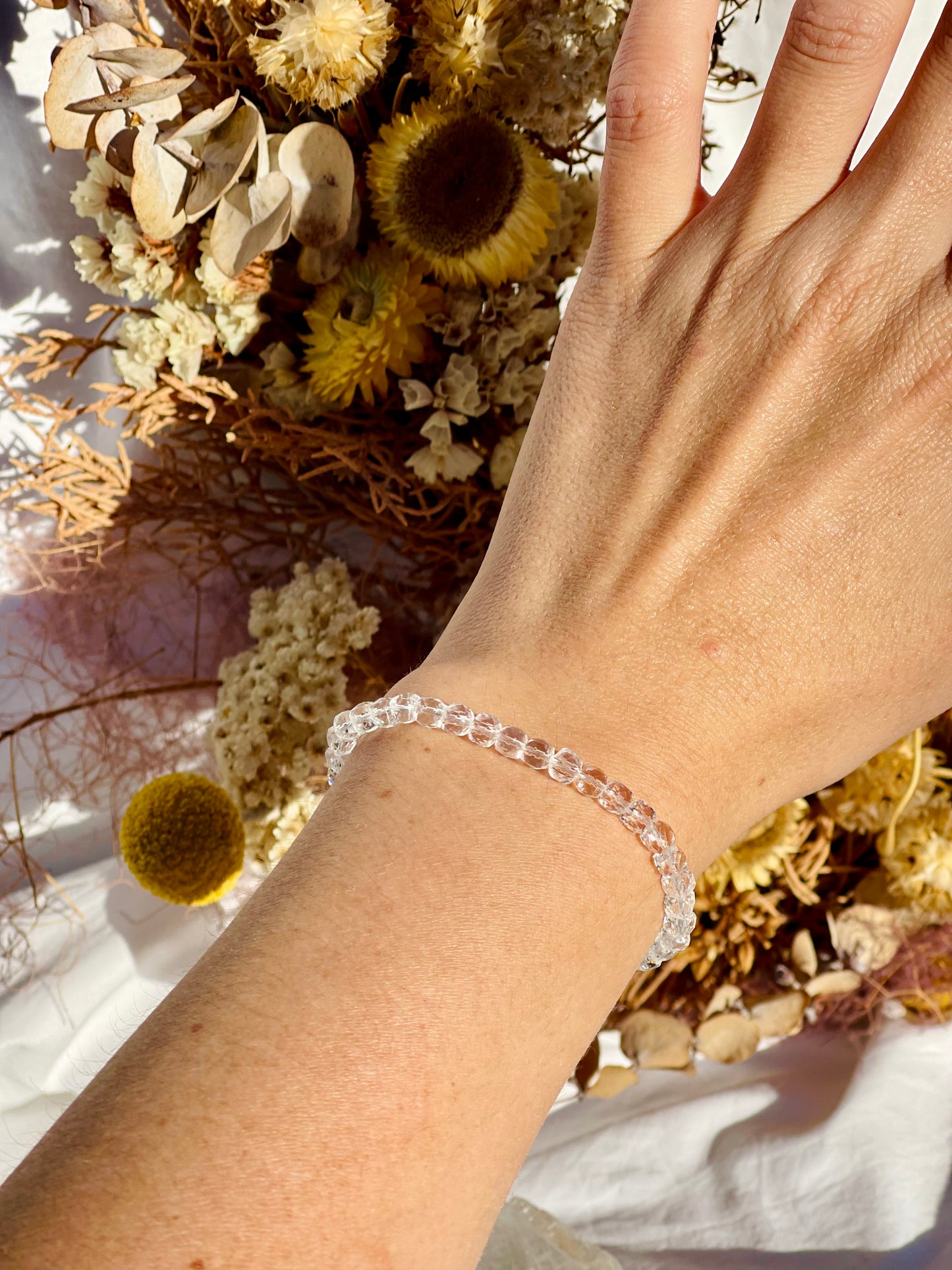 Clear Quartz Facet Bracelet