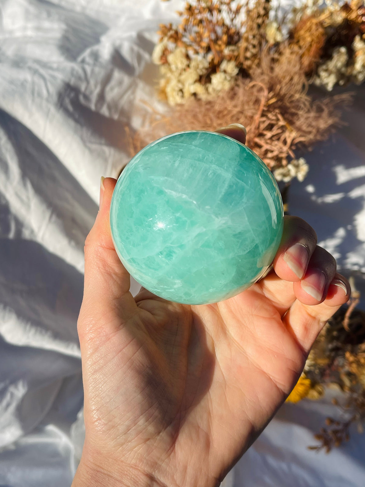 Green Fluorite Sphere
