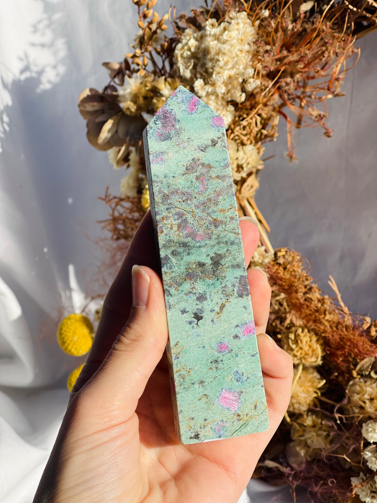 Ruby Fuchsite Point #1