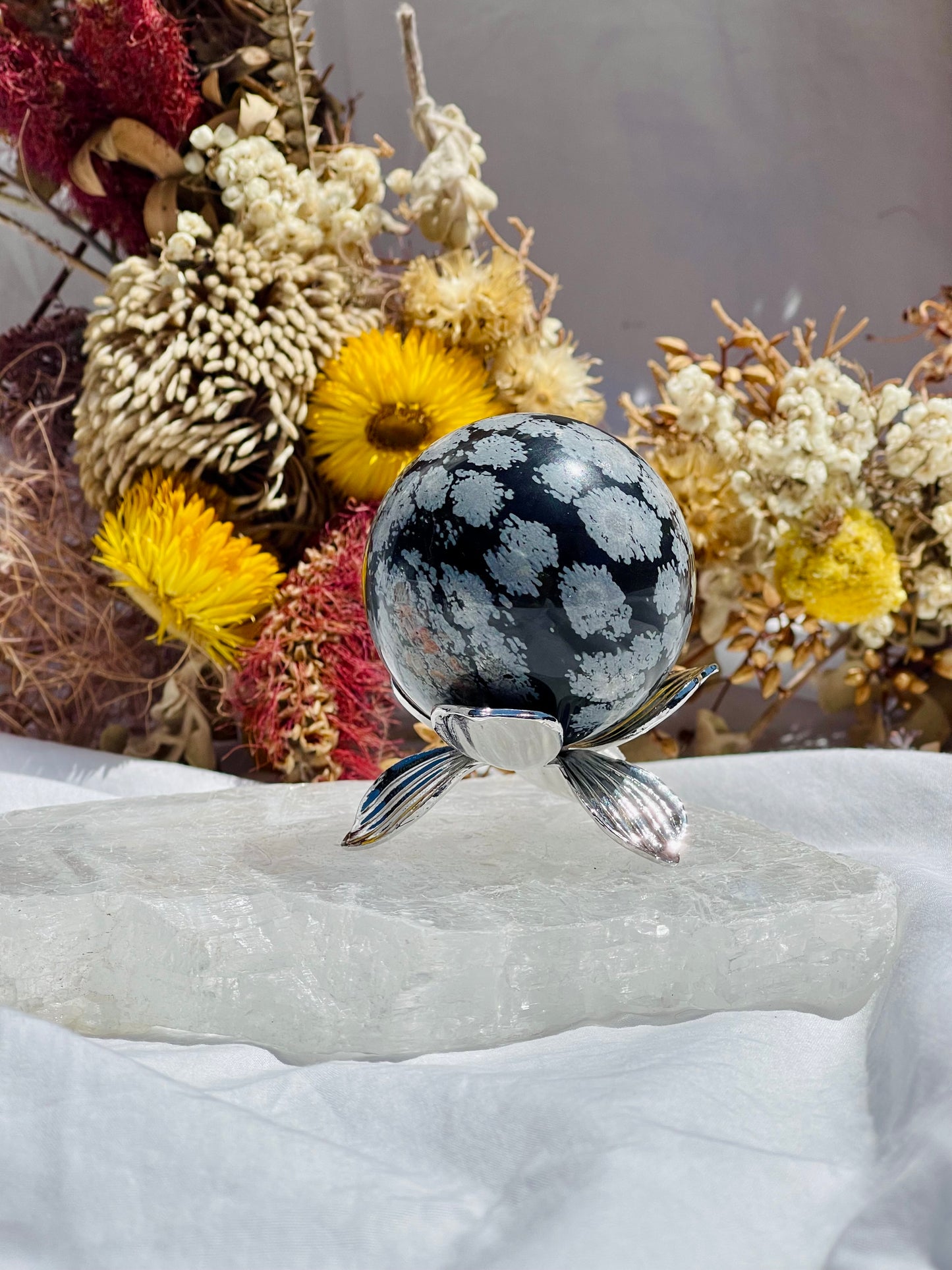 Snowflake Obsidian Sphere #1