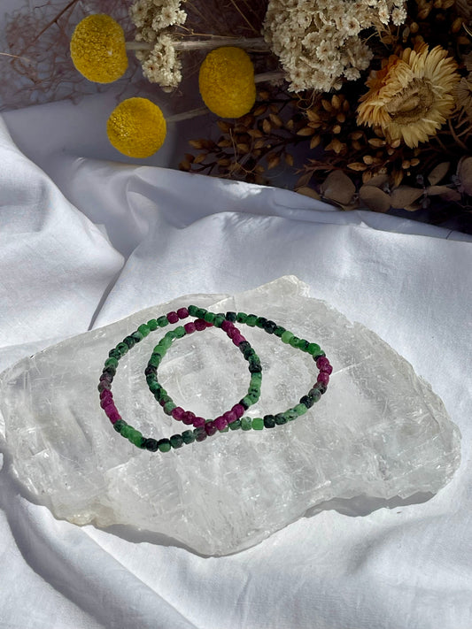 Ruby Zoisite Faceted Bracelet