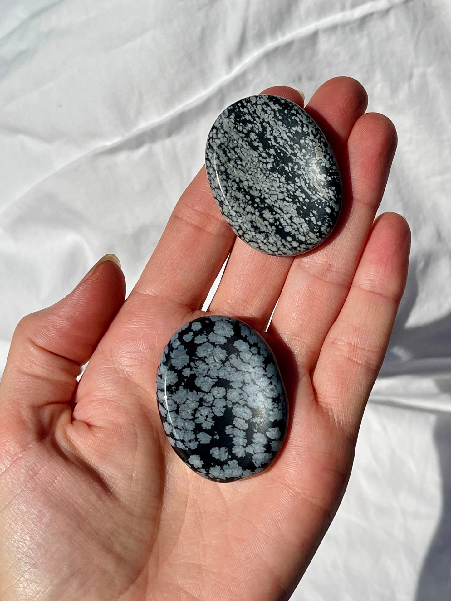Snowflake Obsidian Worry Stone