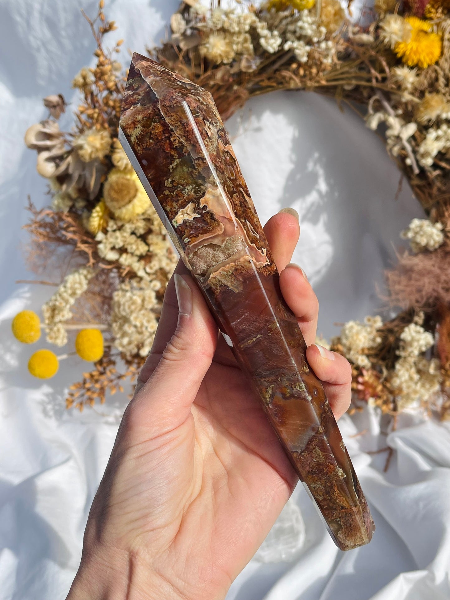 Red Moss Agate Wand
