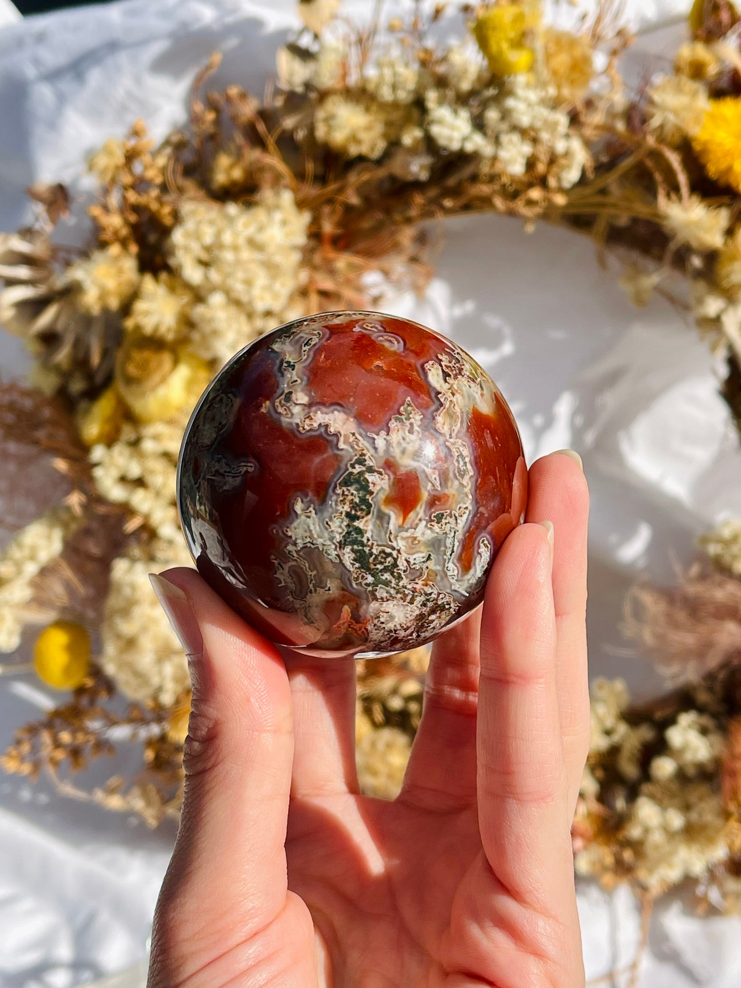 Red Moss Agate Sphere #2