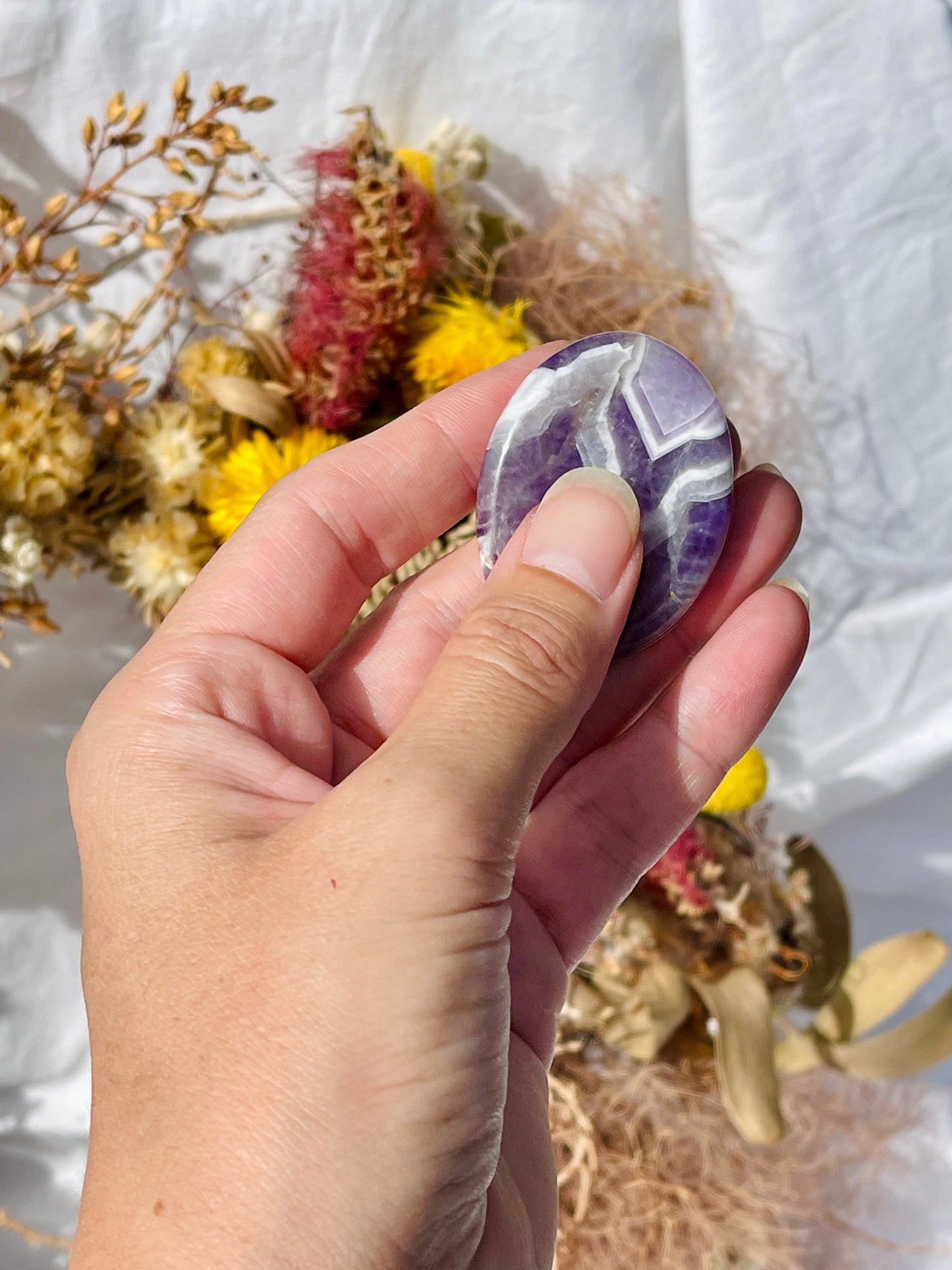 Chevron Amethyst Worry Stone