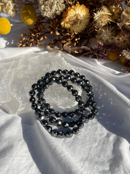 Hematite Facet Bracelet | 8mm