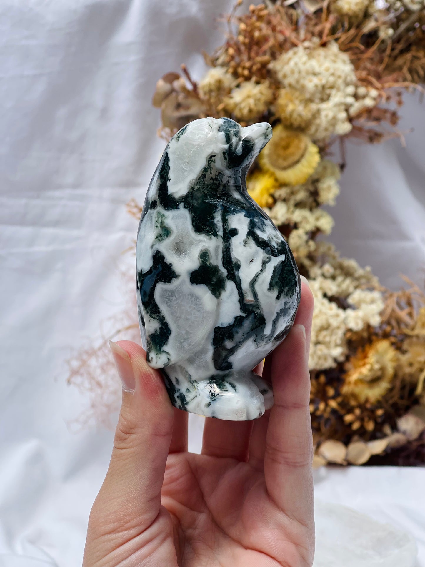 Moss Agate Penguin