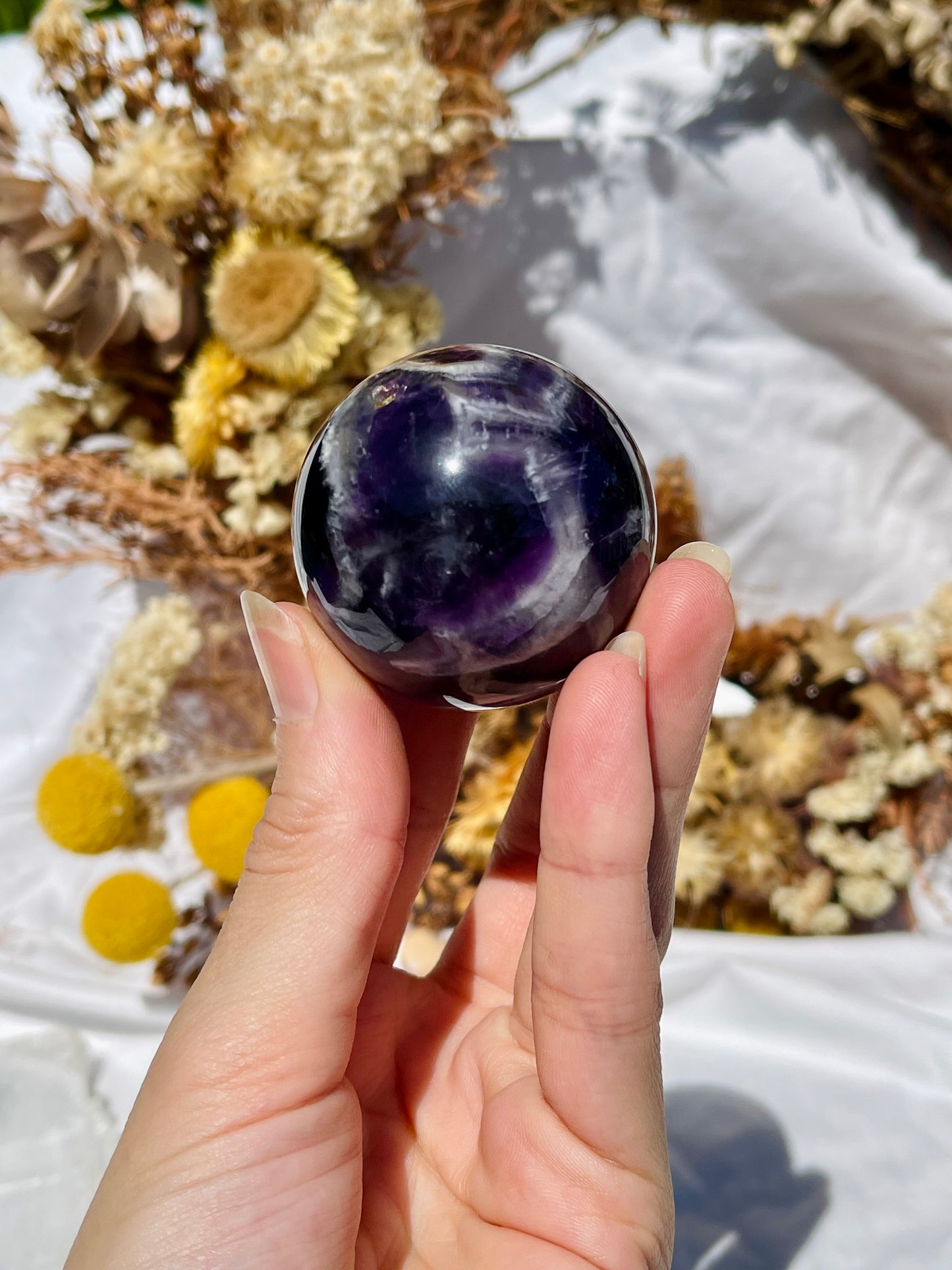 Chevron Amethyst Sphere
