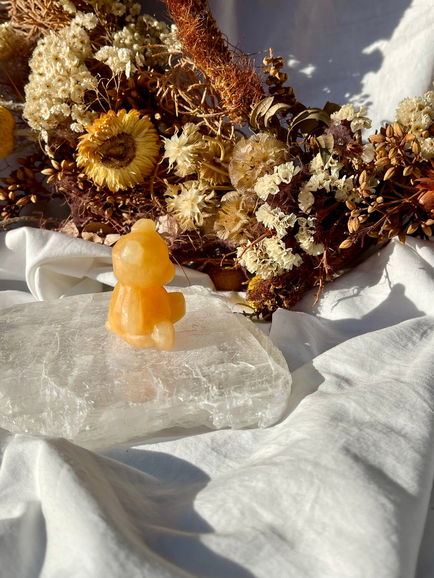 Orange Calcite Bear
