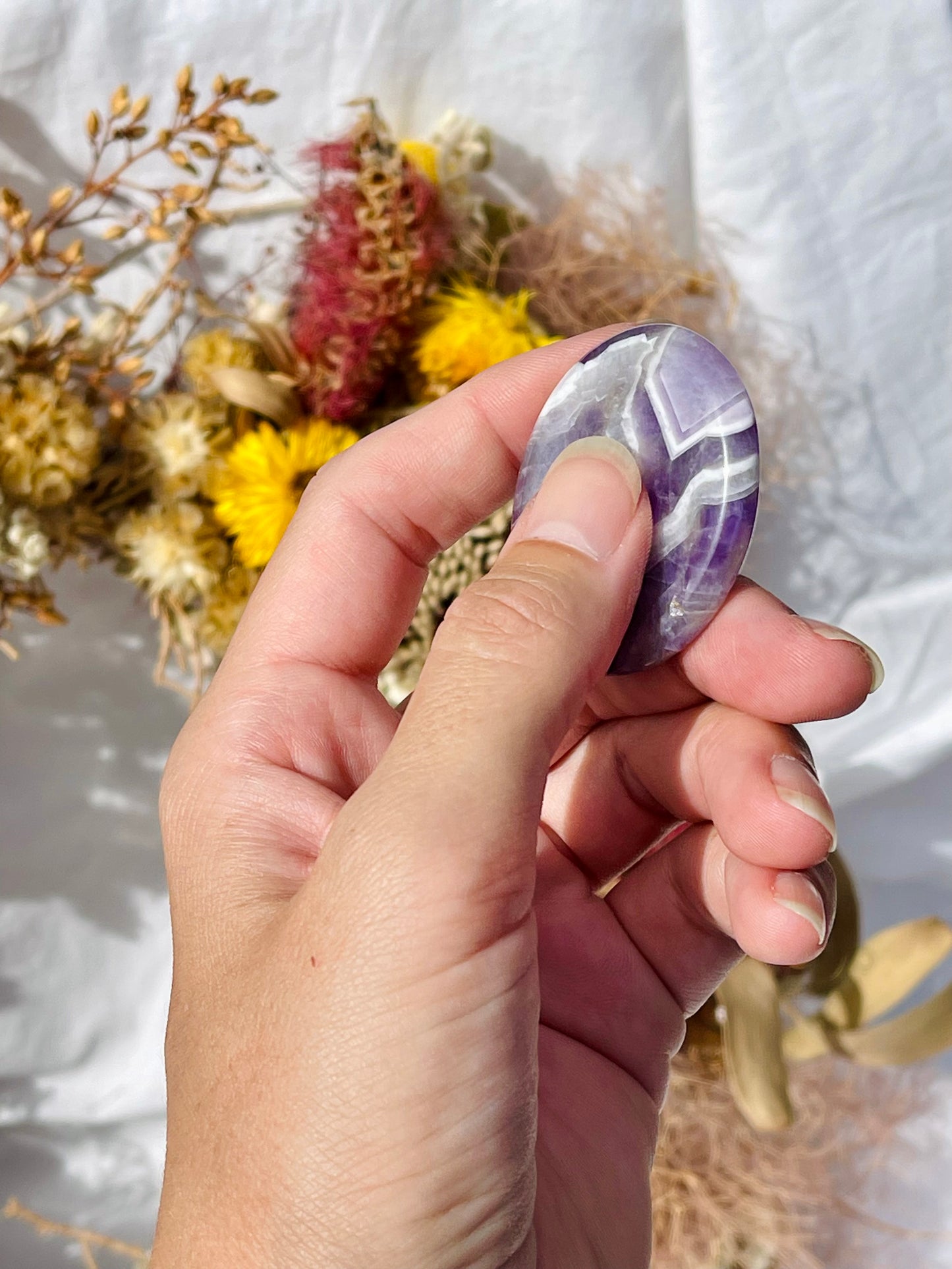 Chevron Amethyst Worry Stone