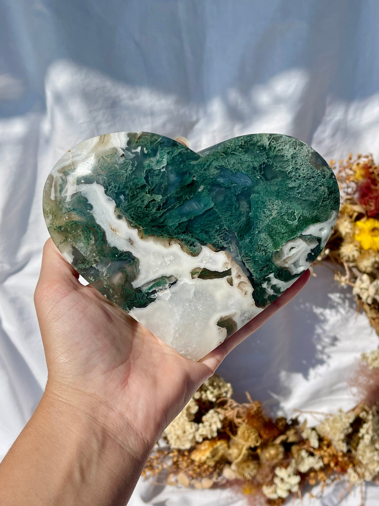 Moss Agate Heart #2
