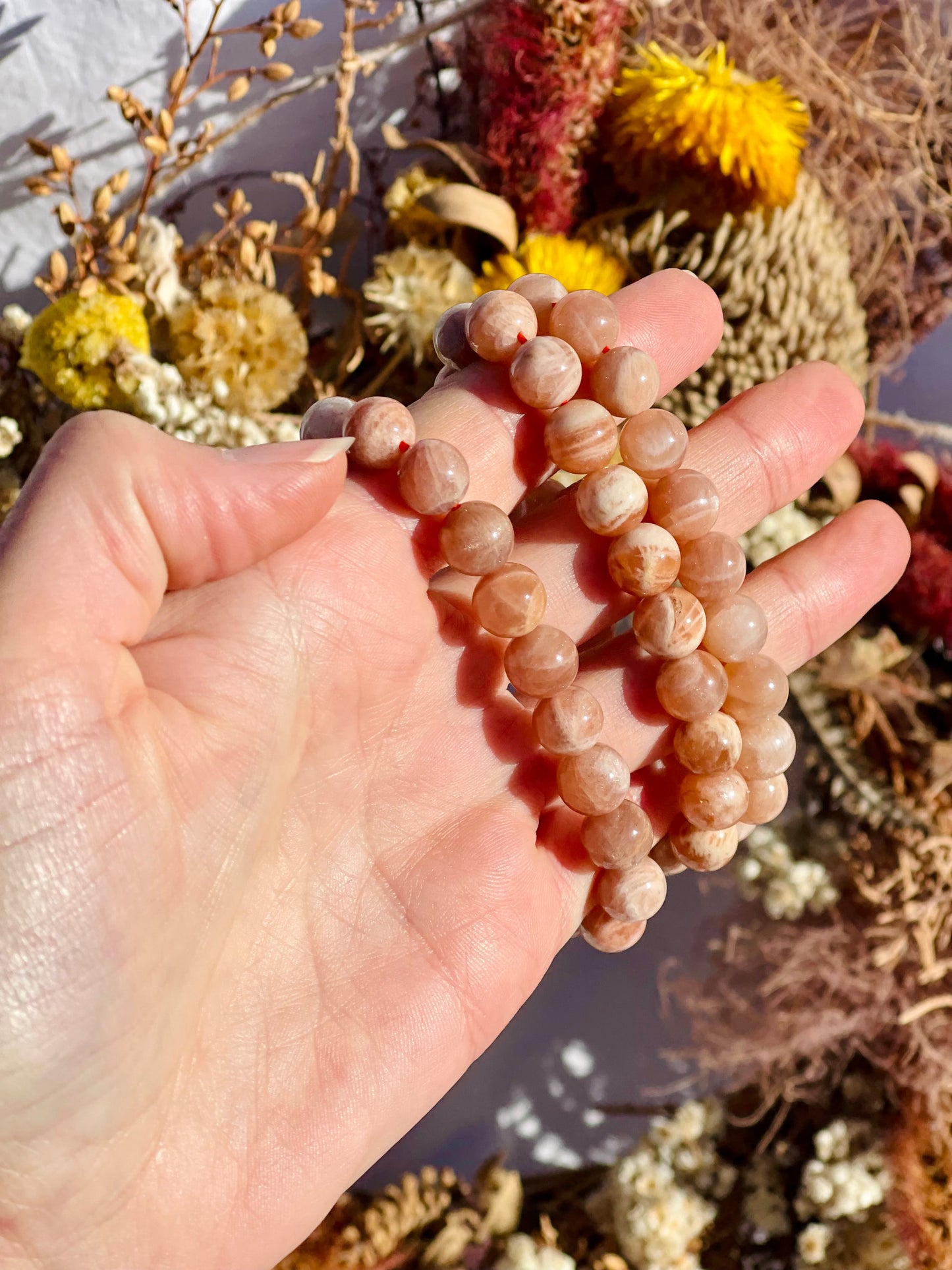Peach Moonstone Bracelet | 10mm