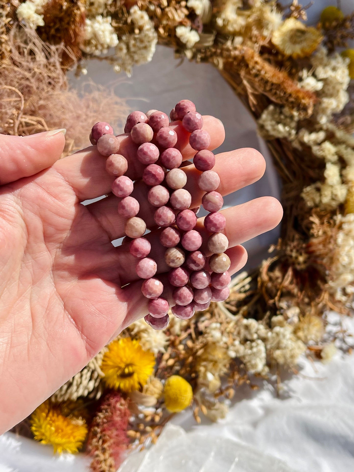 Rhodonite Facet Bracelet