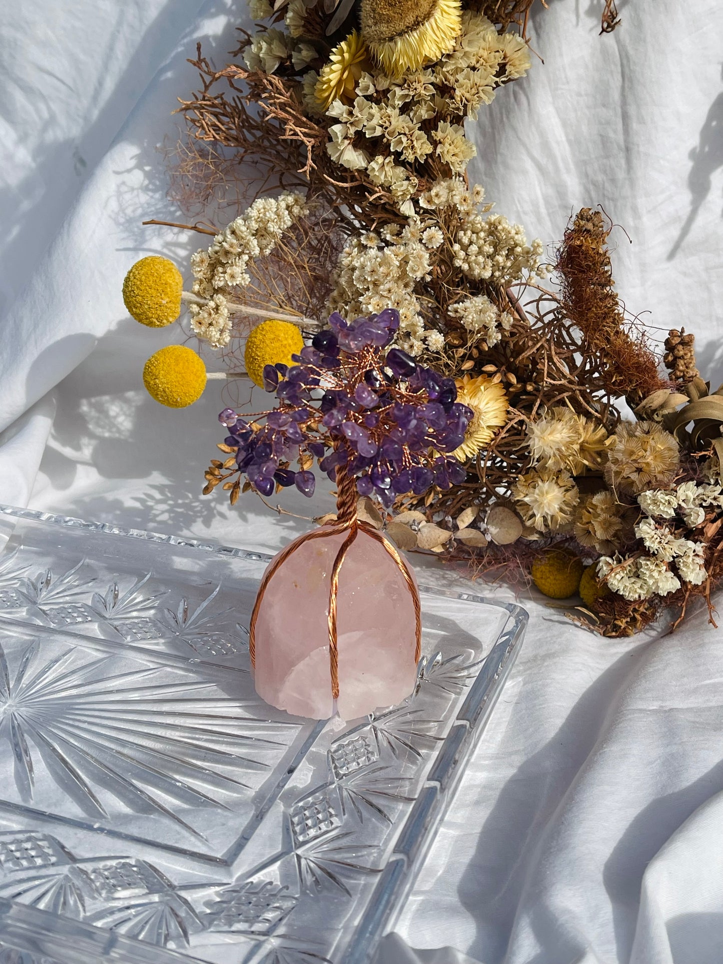 Amethyst | Rose Quartz Tree Small #1