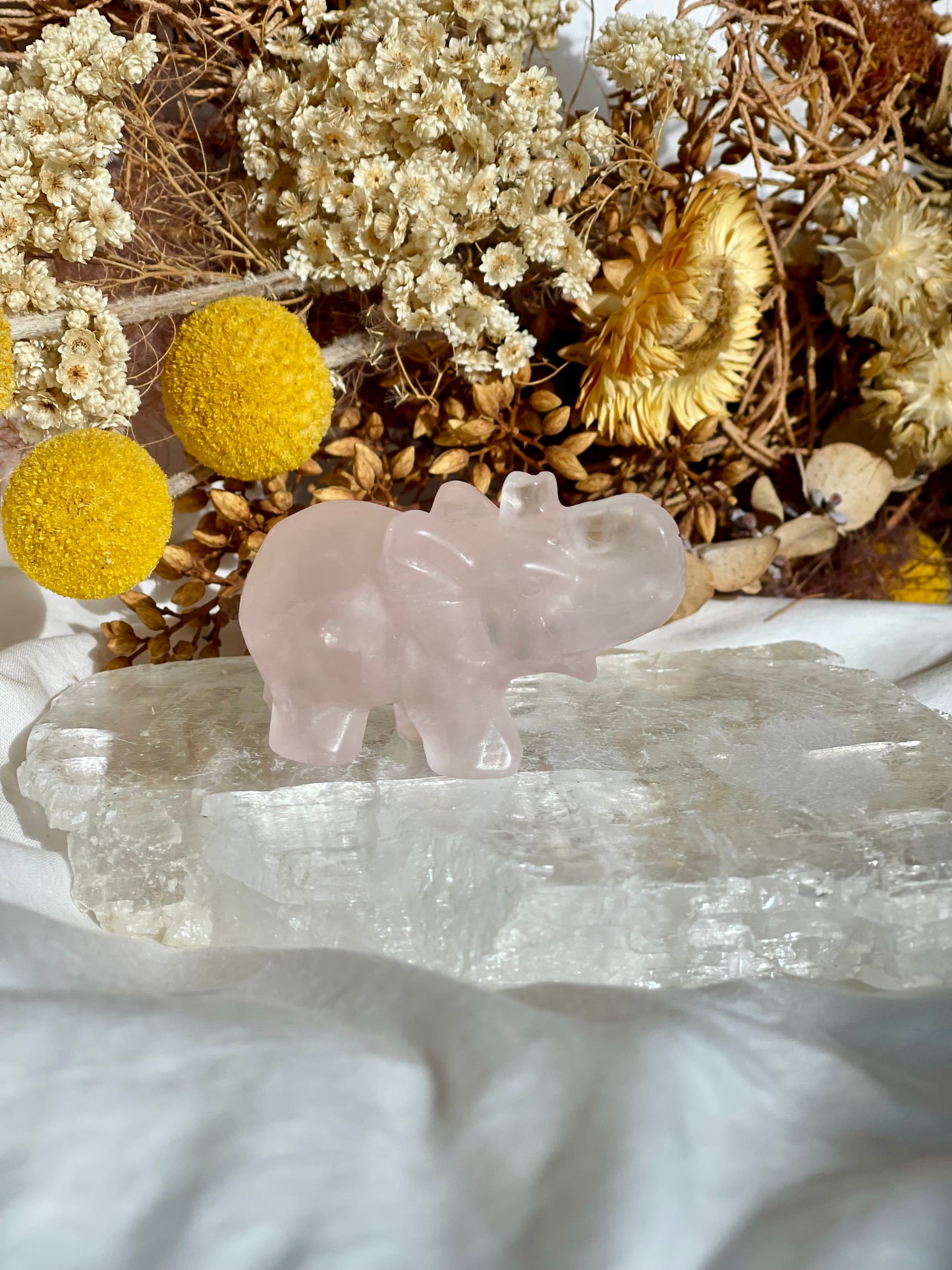 Rose Quartz Elephant