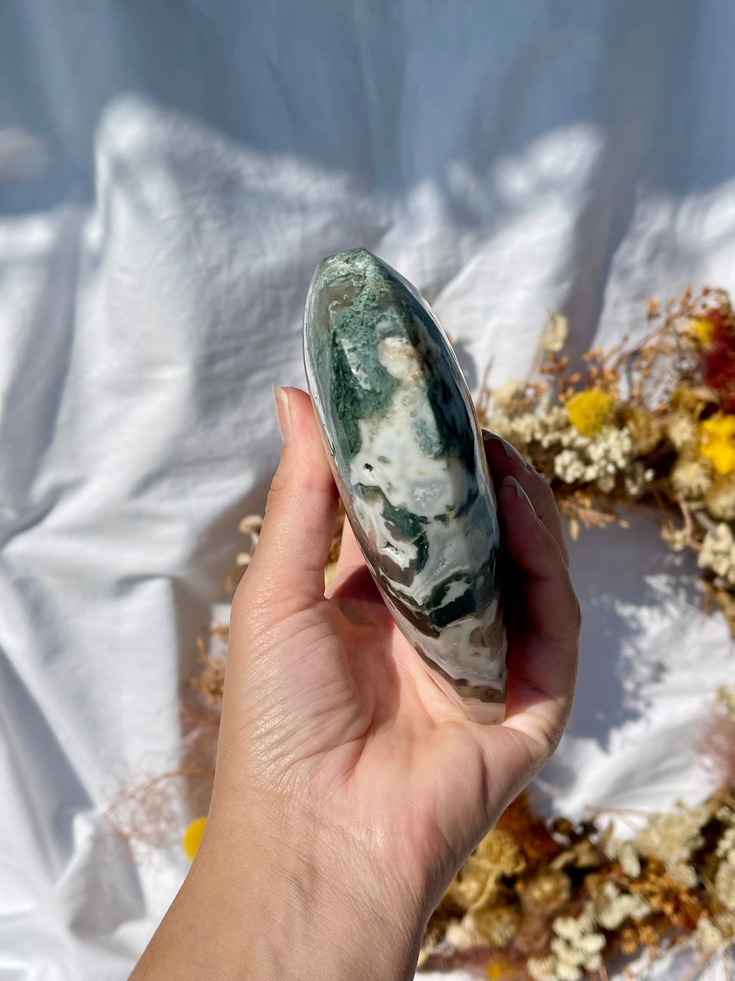 Moss Agate Heart #2