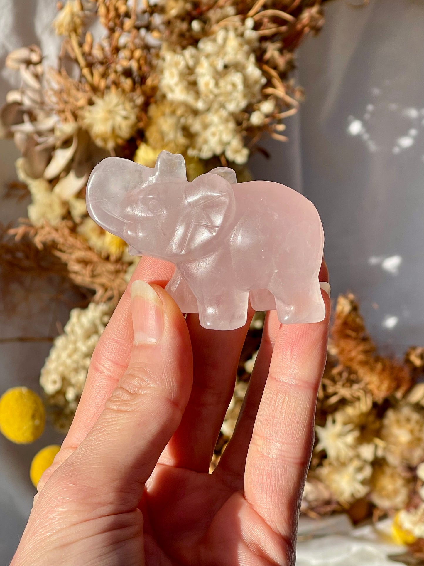 Rose Quartz Elephant