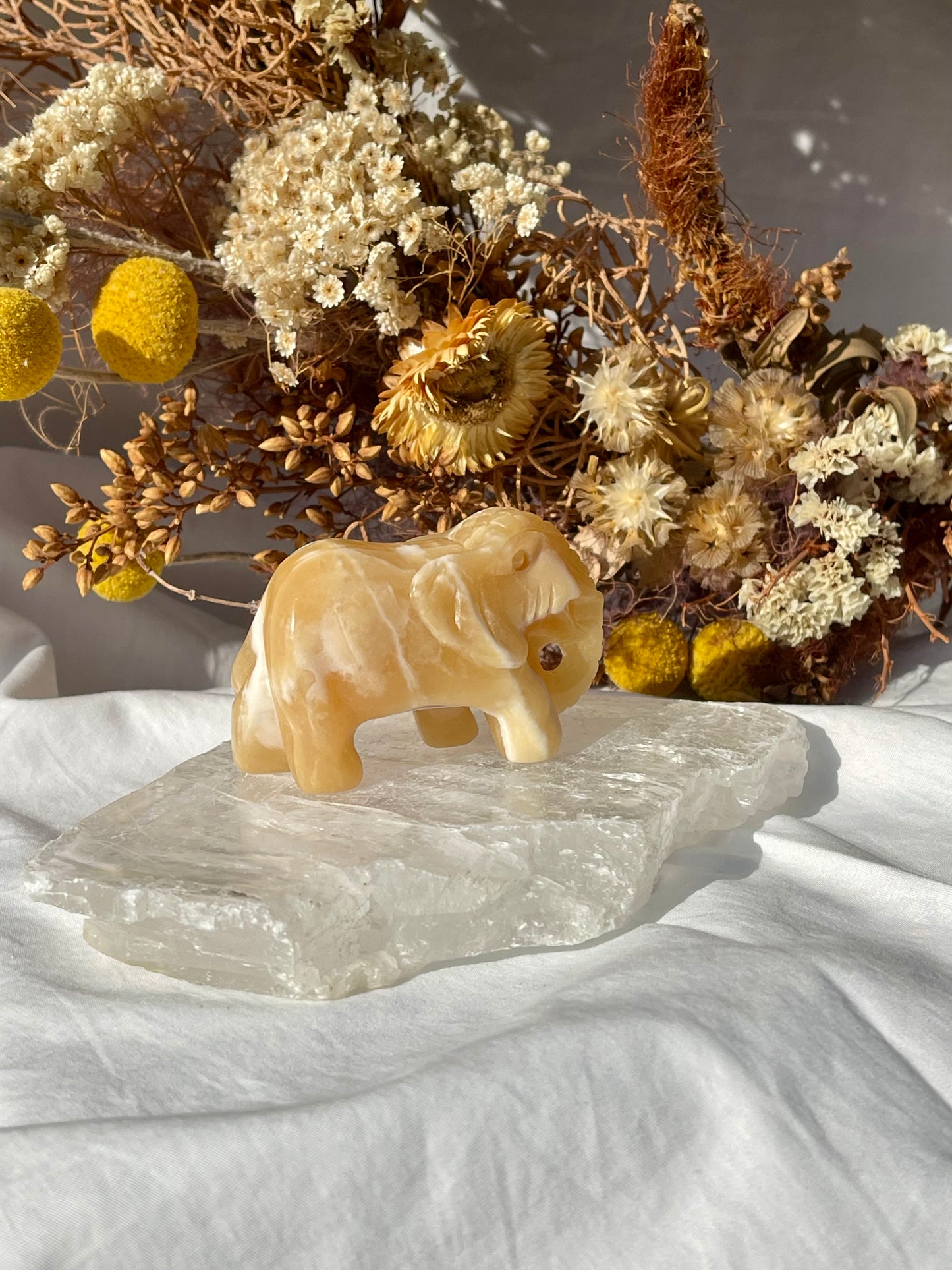 Orange Calcite Elephant #1