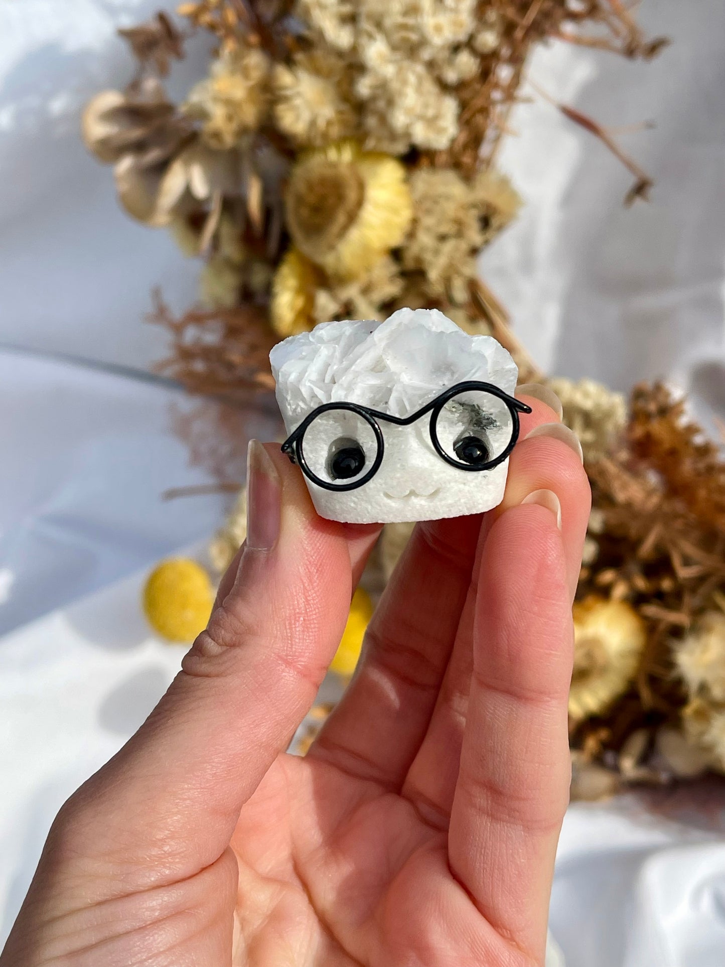 Angel Wing Calcite Critter With Glasses #1