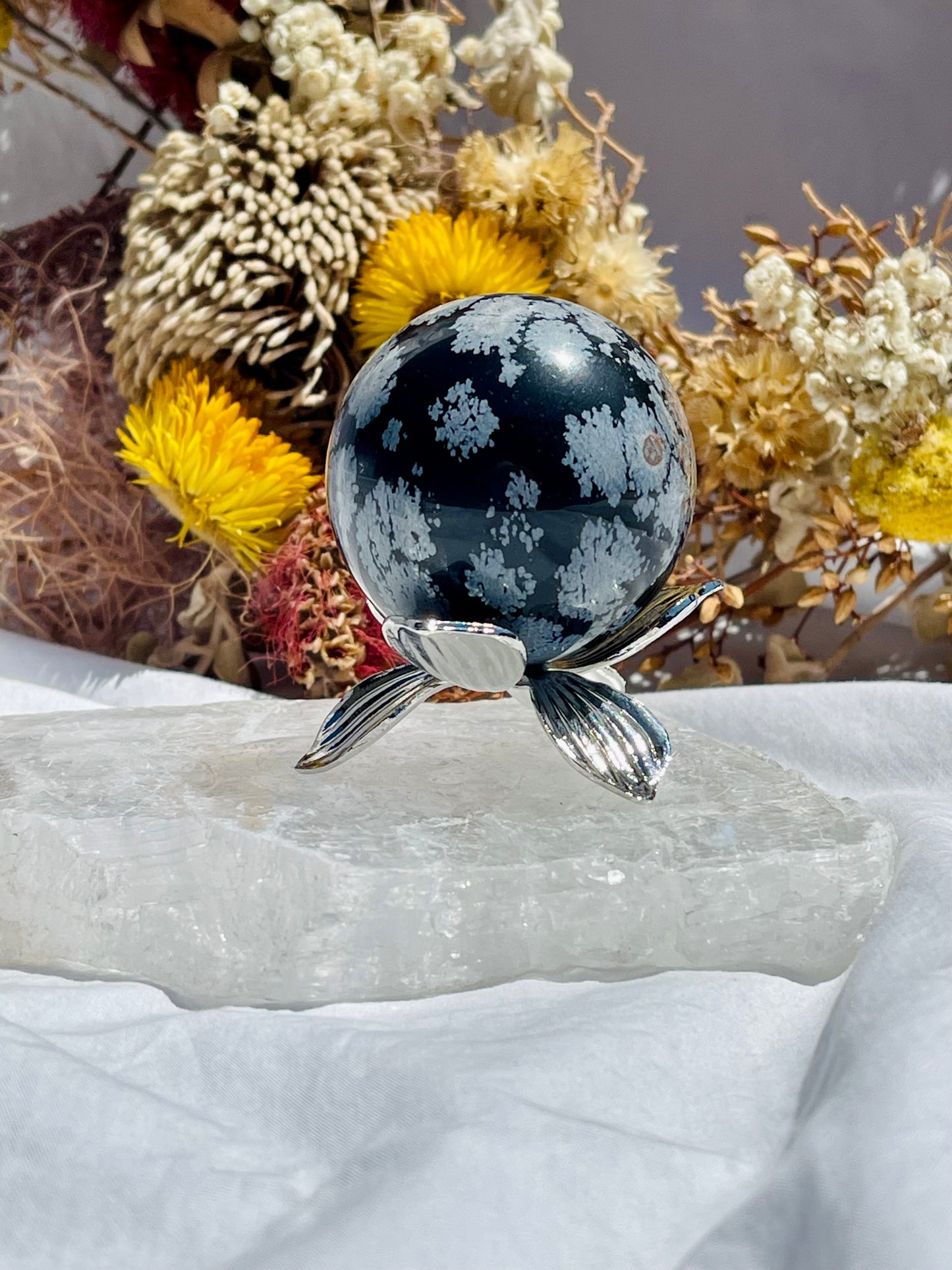 Snowflake Obsidian Sphere #1