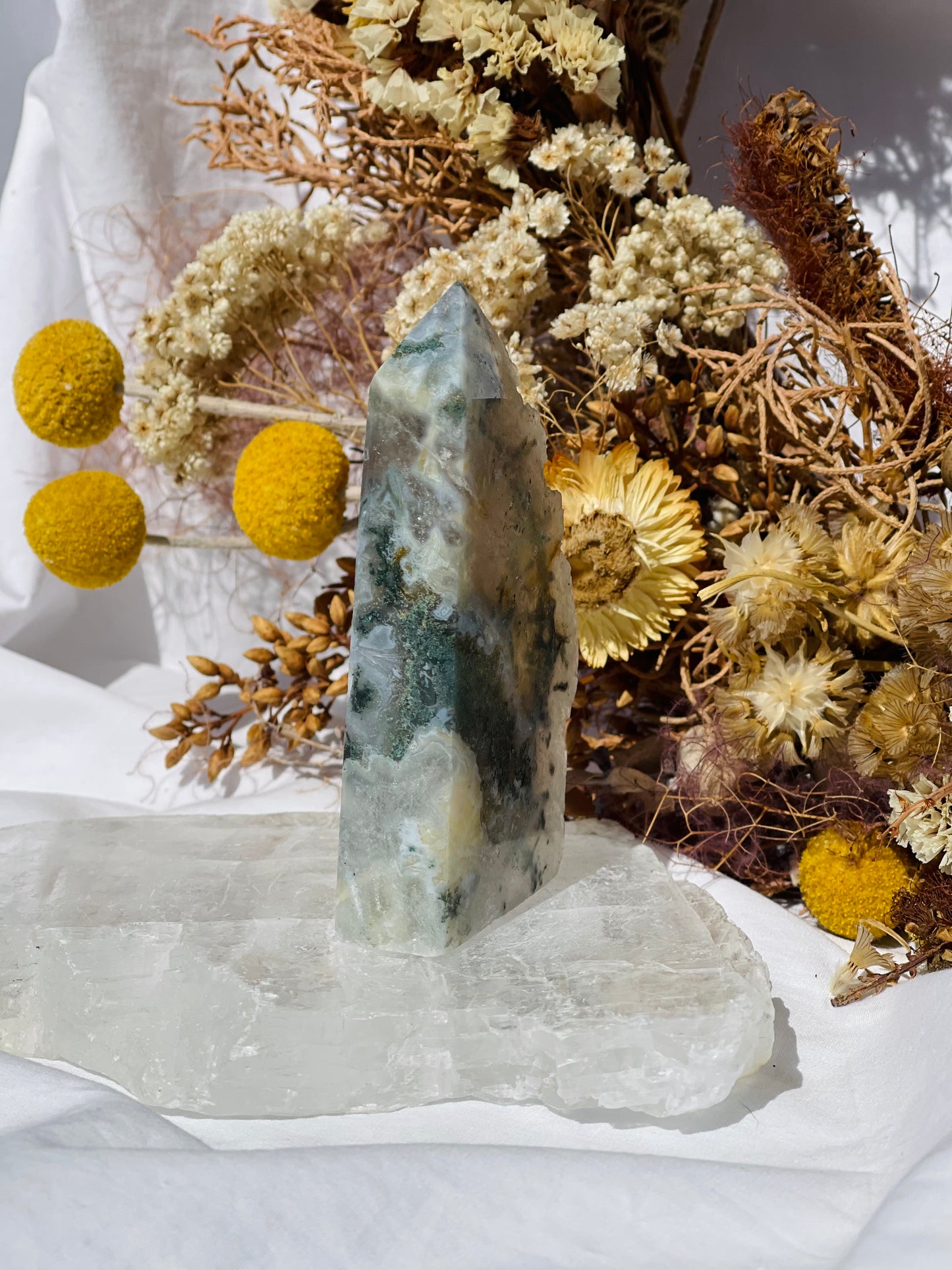 Druzy Moss Agate Point #4